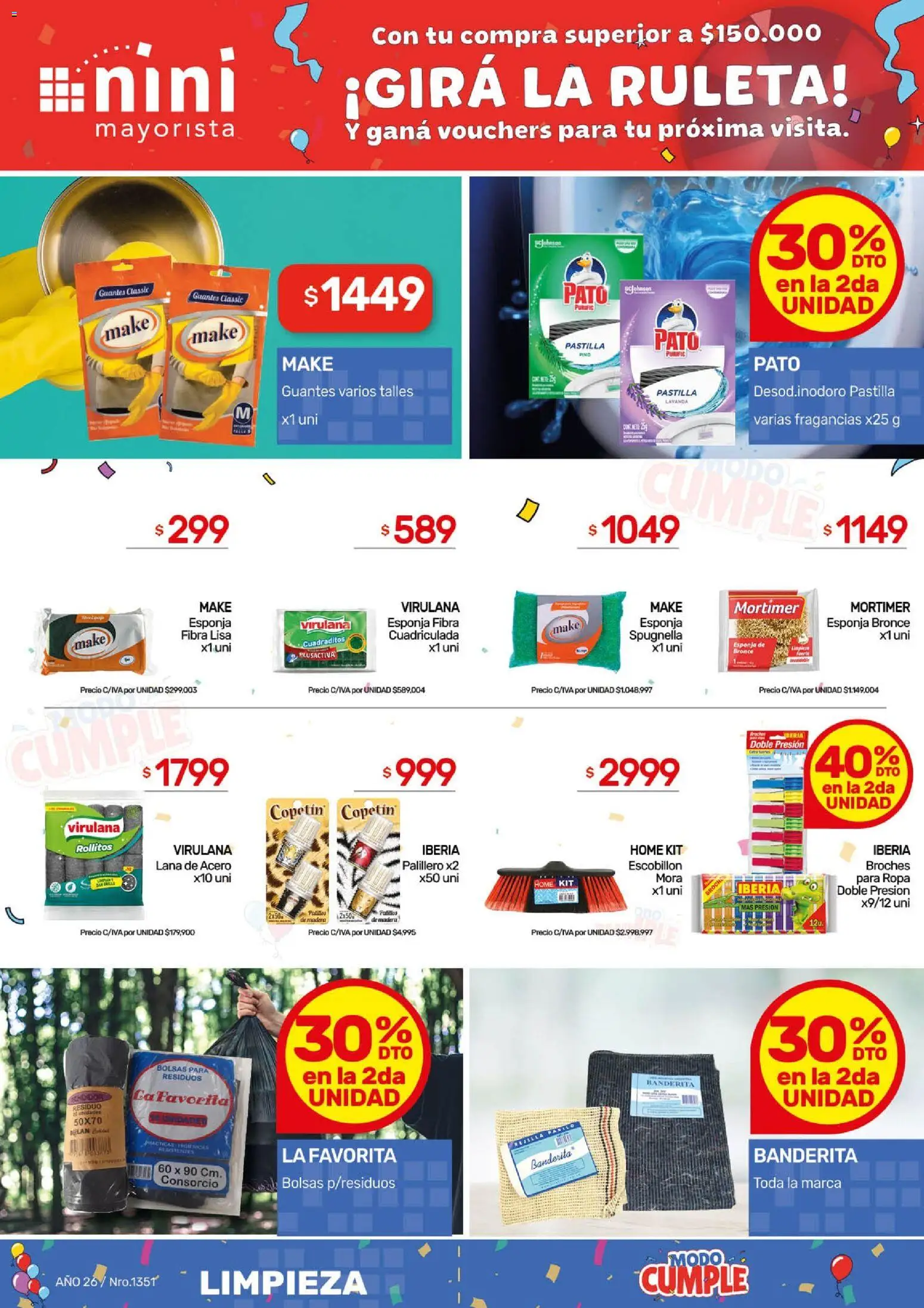 NINI Mayorista - Ofertas │ válido desde el 16.03.2026 | Página: 13 | Productos: Rejilla, Esponja, Escobillon, Guantes