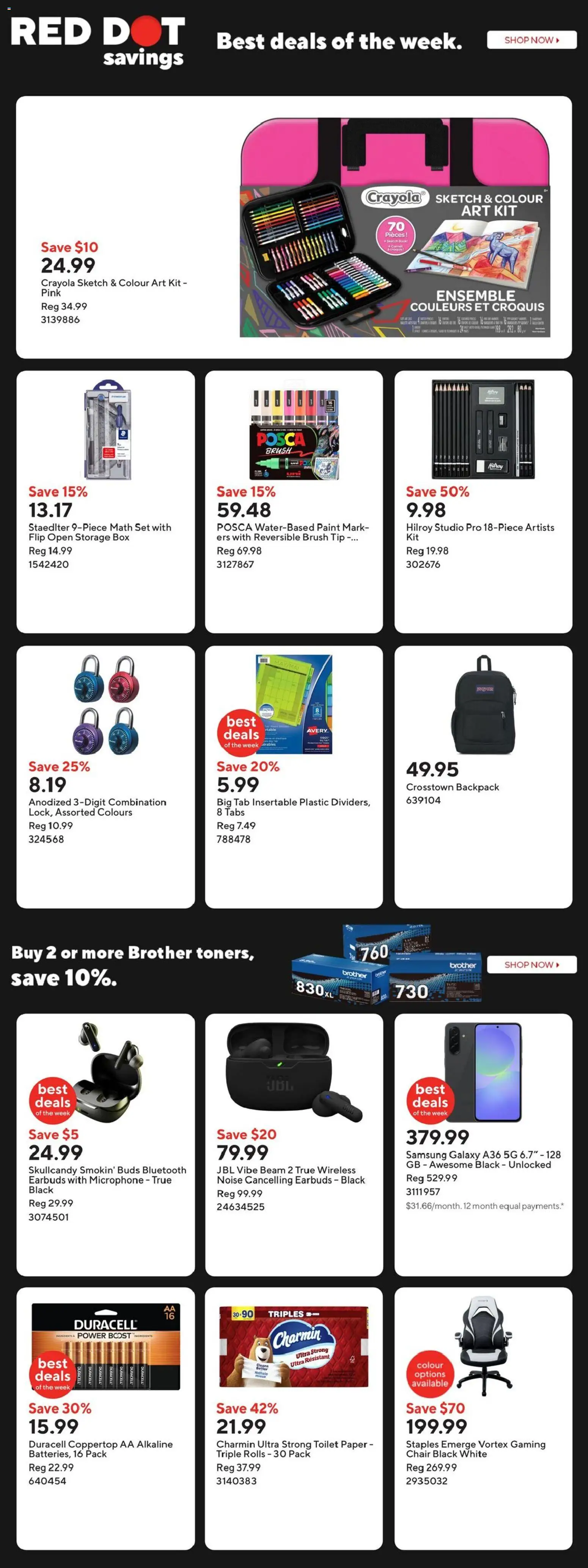 Staples flyer valid from 09.01.2026 | Page: 2 | Products: Microphone, Brush, Chair, Box