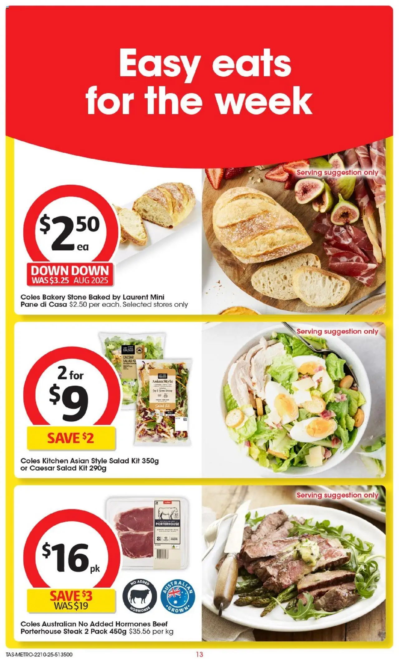 Coles catalogue - valid from 22.10.2025 | Page: 14 | Products: Beef, Salad, Steak, Bakery
