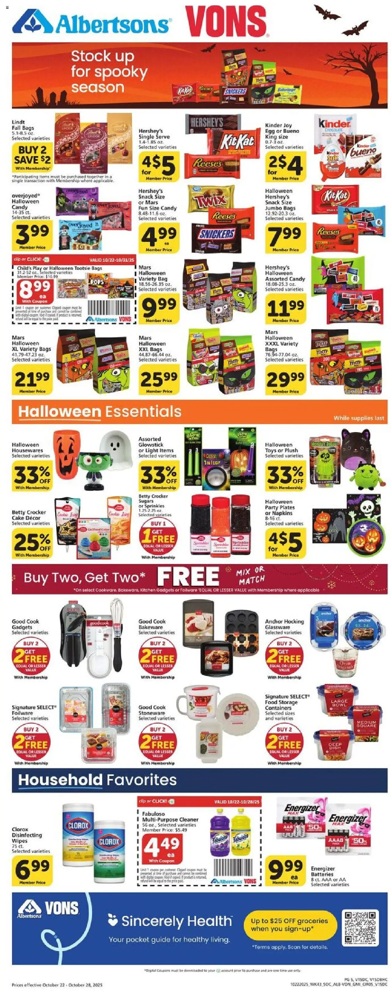 Vons Weekly Ad - valid from 22.10.2025 | Page: 4 | Products: Anchor, Bag