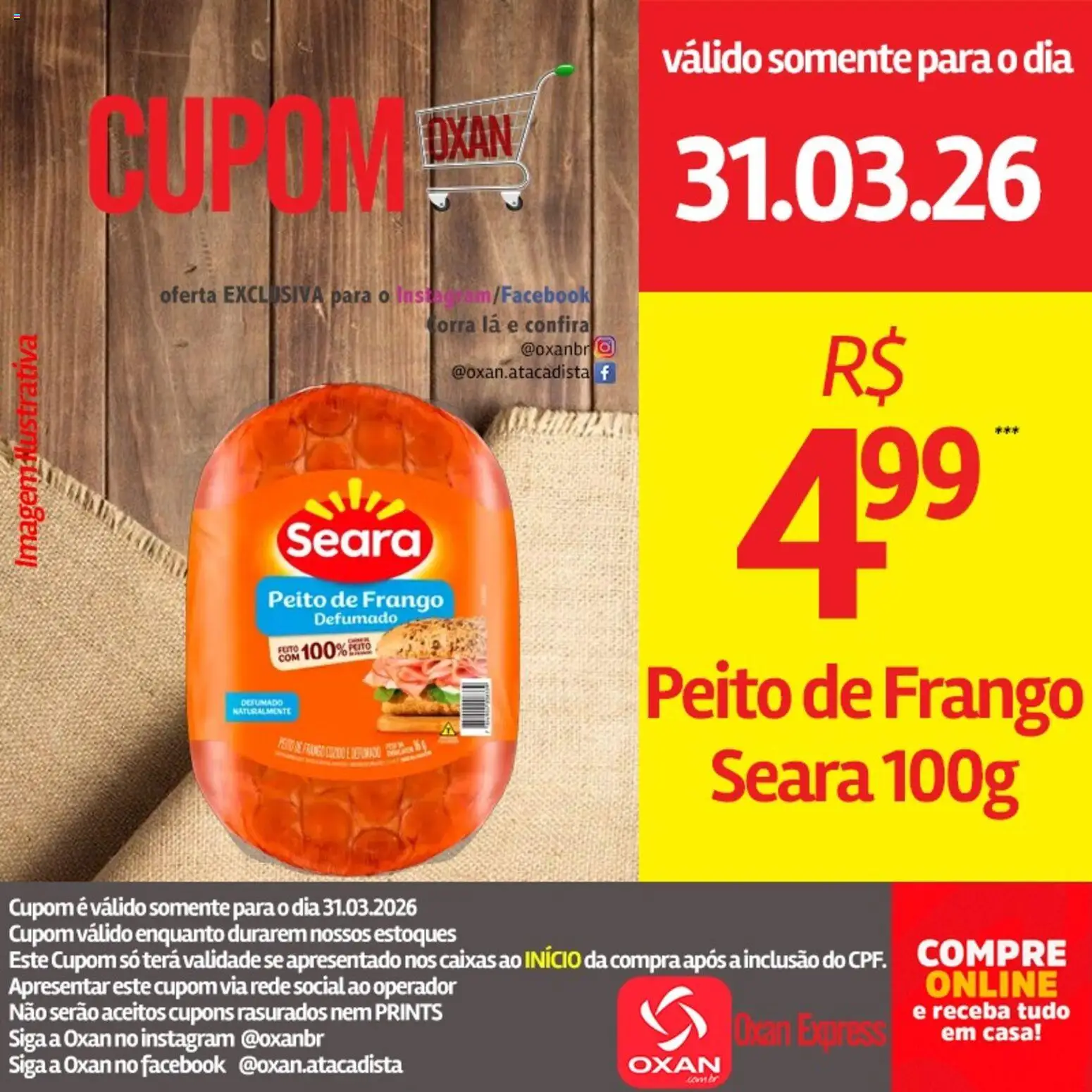 Oxan Atacadista Folheto - válido de 31.03.2026 | Página: 1 | Produtos: Frango, Peito de frango