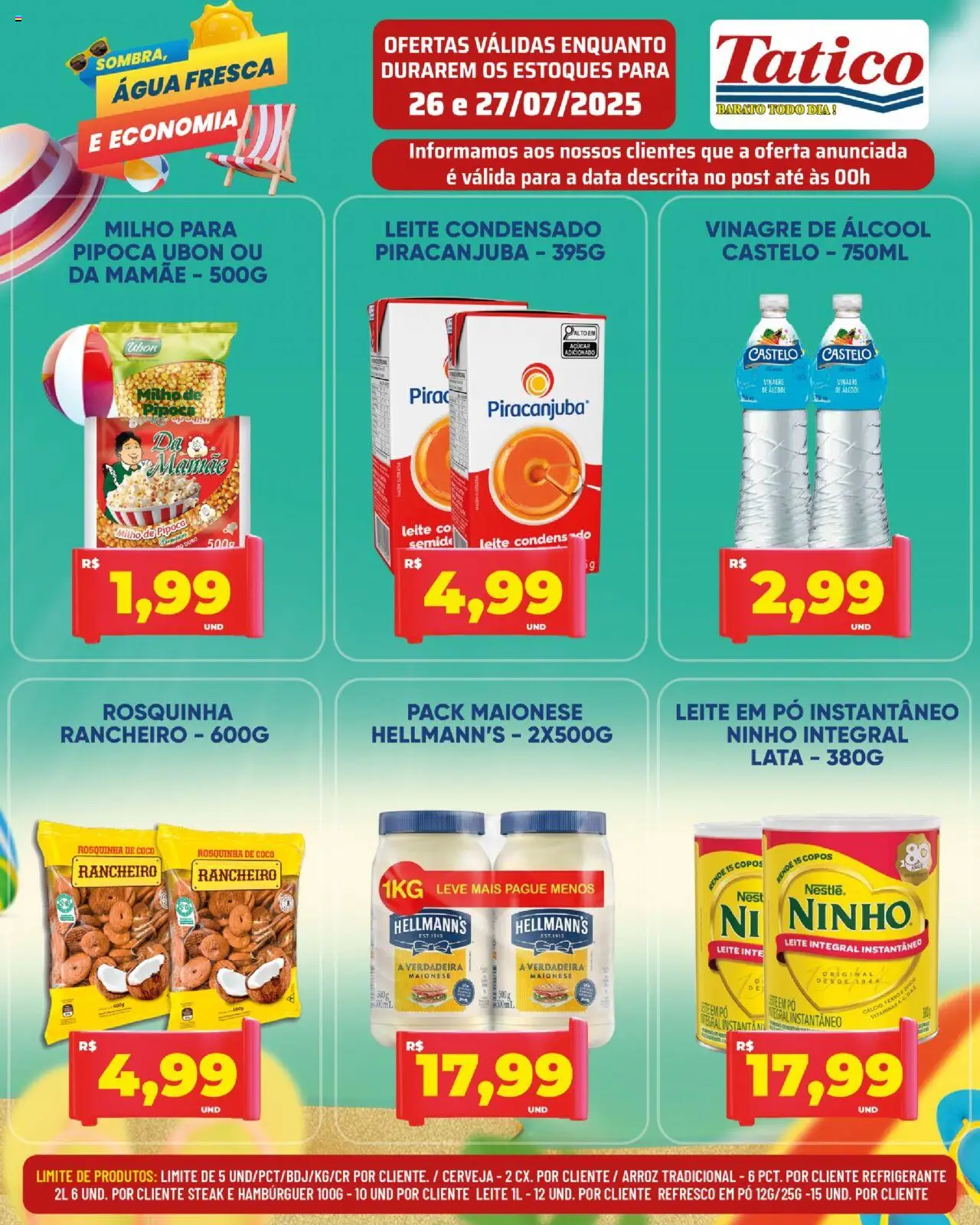 Tatico Folheto - válido de 28.07.2025 | Página: 26 | Produtos: Refresco, Leite integral, Refrigerante, Copos