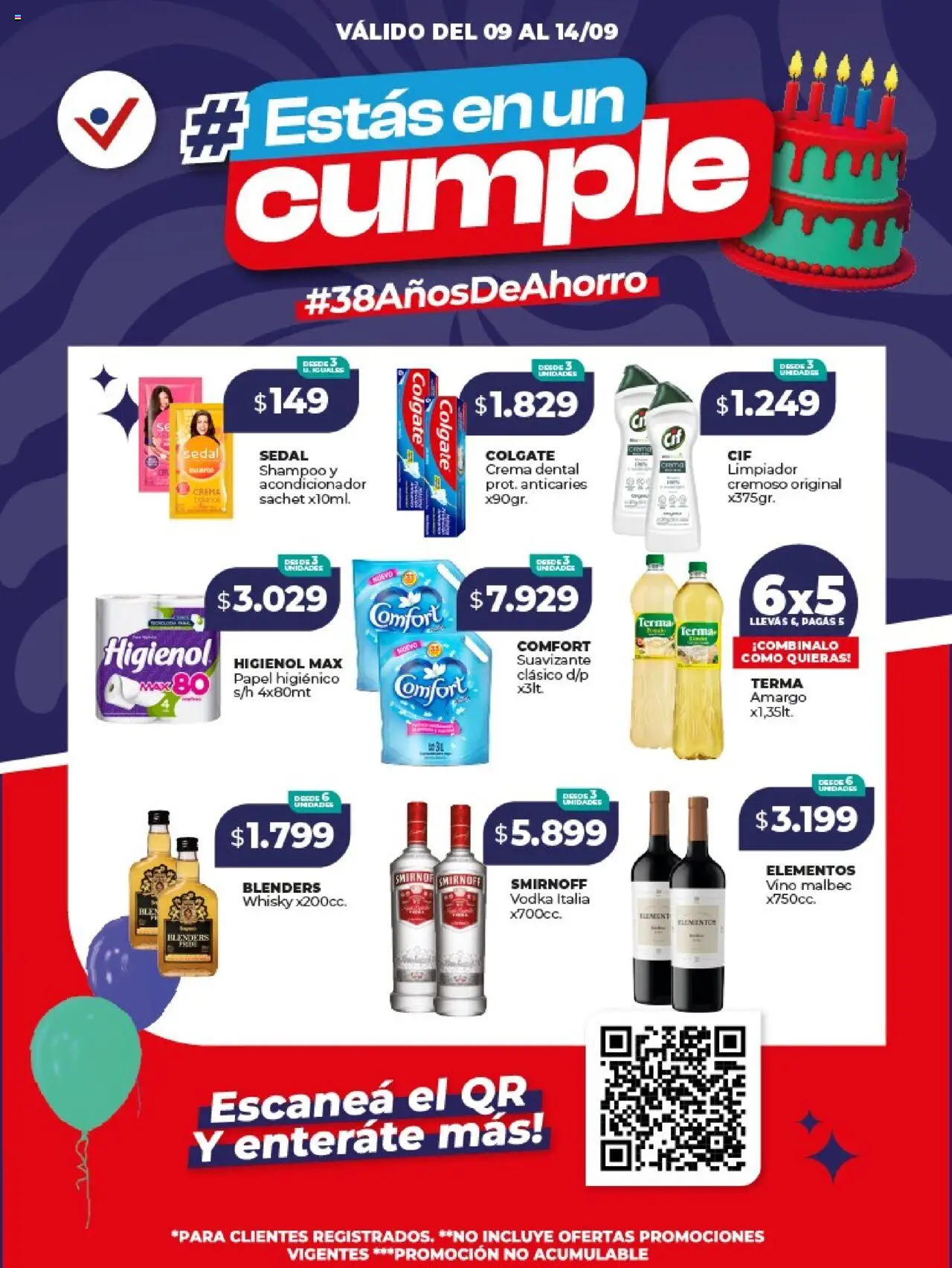 Vital - EstásEnUnCumple | Ofertas destacadas │ válido desde el 09.09.2025 | Página: 2 | Productos: Papel higiénico, Shampoo, Acondicionador, Vino
