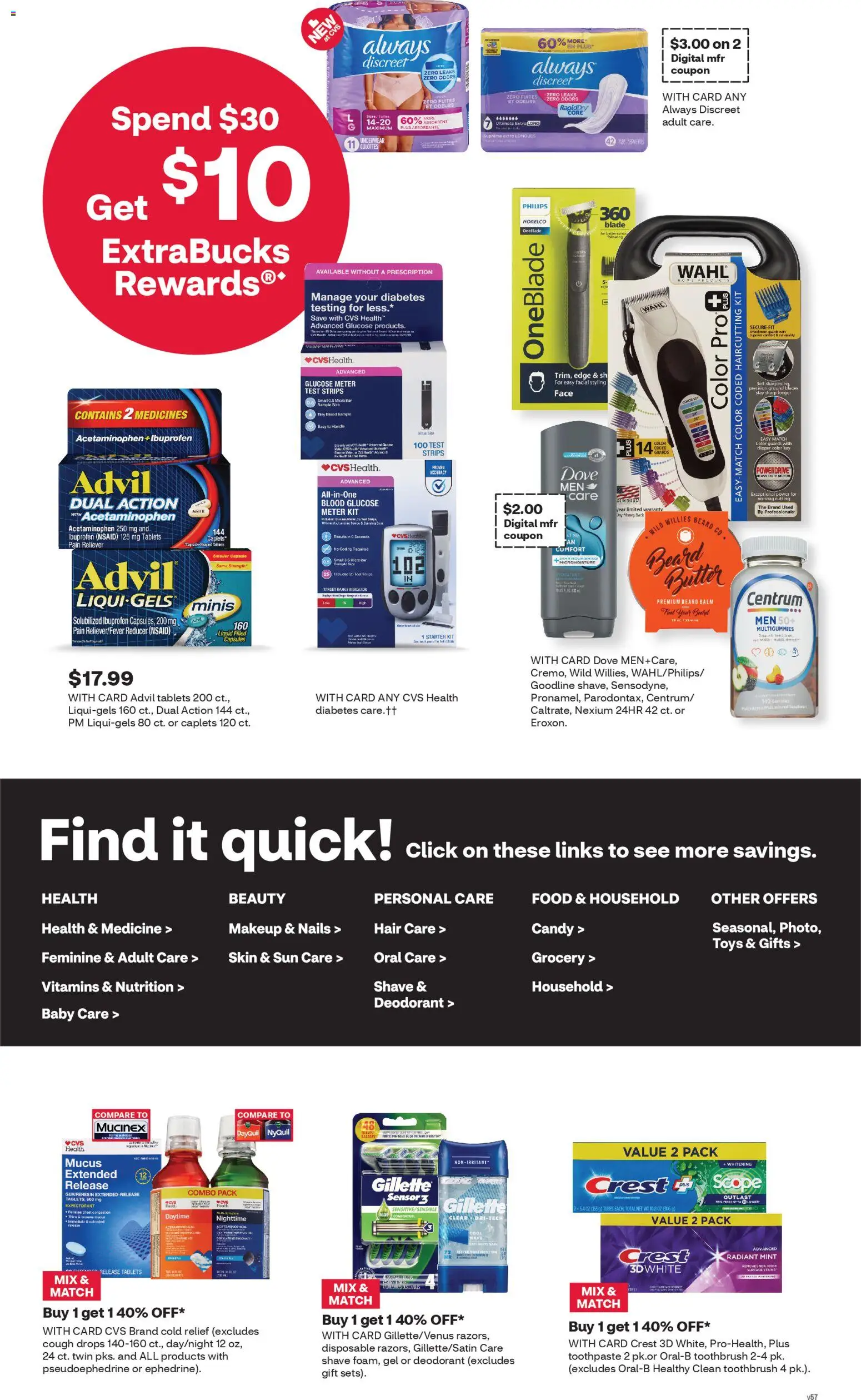 CVS Pharmacy Weekly Ad - WA - valid from 09.11.2025 | Page: 3 | Products: Glucose, Butter, Deodorant, Toothbrush