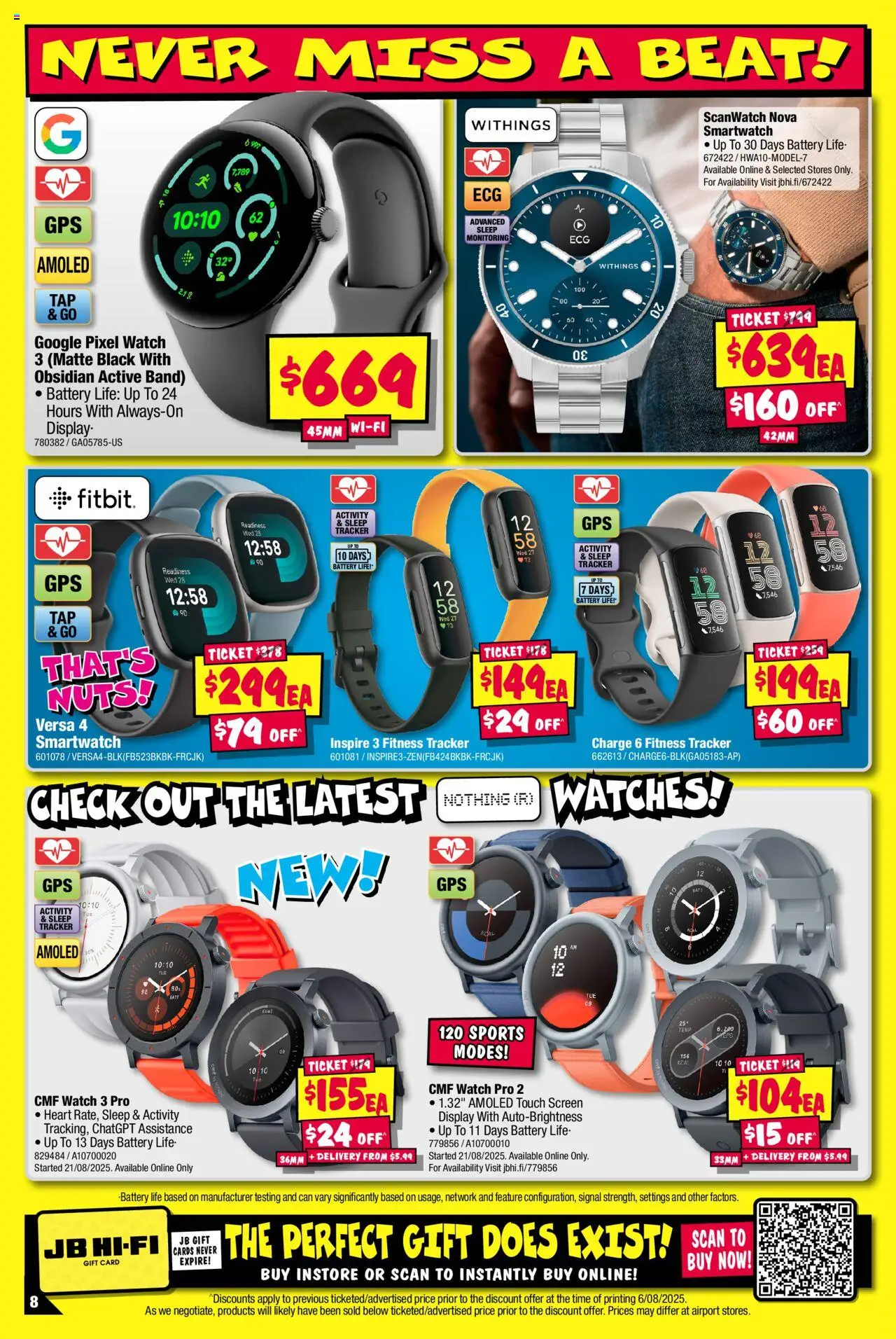 JB Hi-Fi catalogue - valid from 25.08.2025 | Page: 8 | Products: Battery, Nuts, Watch, Screen