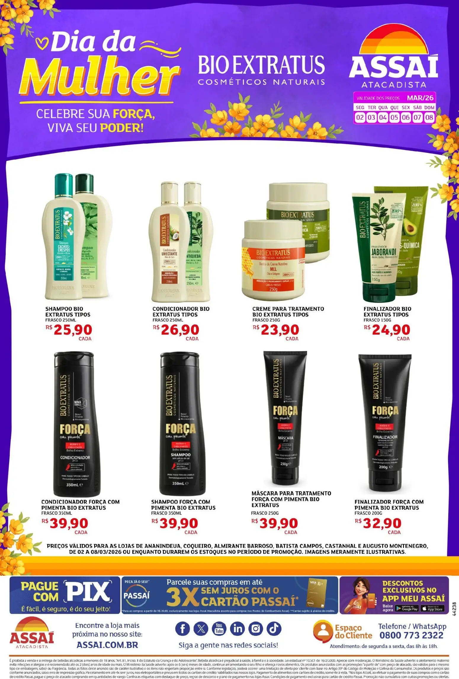 Assaí Atacadista Folheto - válido de 02.03.2026 | Página: 1 | Produtos: Shampoo, Creme, Piano, Bebida