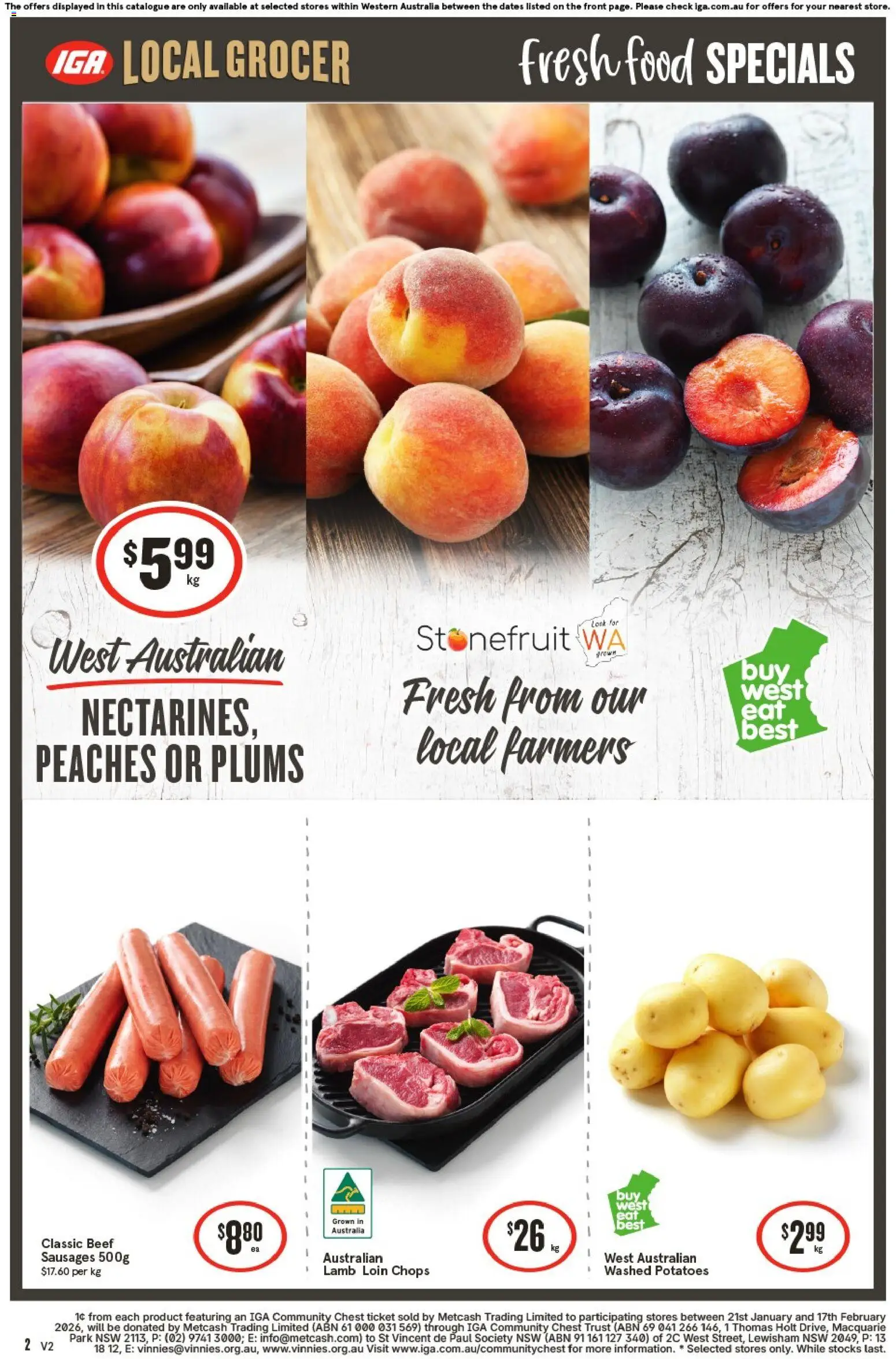 IGA catalogue - valid from 21.01.2026 | Page: 2 | Products: Lamb, Beef, Potatoes, Plums