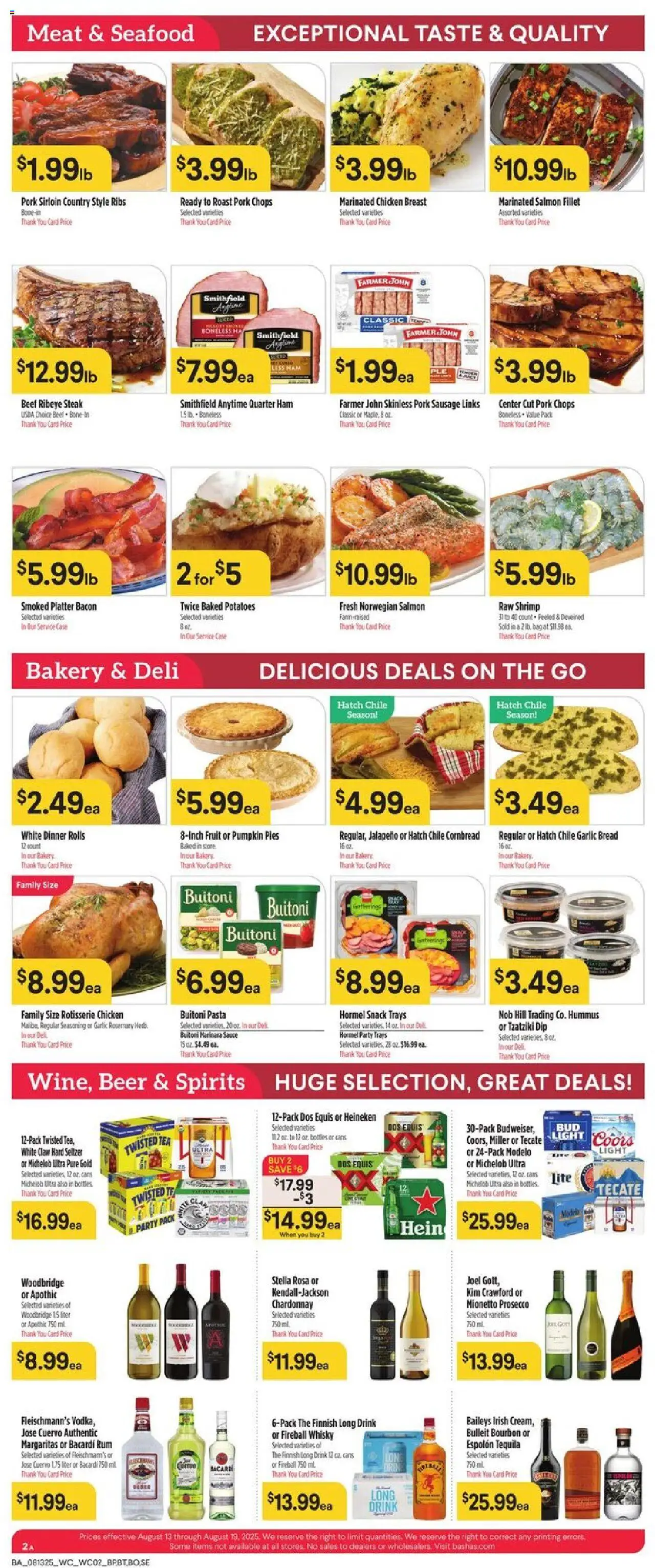 Basha's Weekly Ad - valid from 13.08.2025 | Page: 2 | Products: Ham, Pork, Tea, Garlic