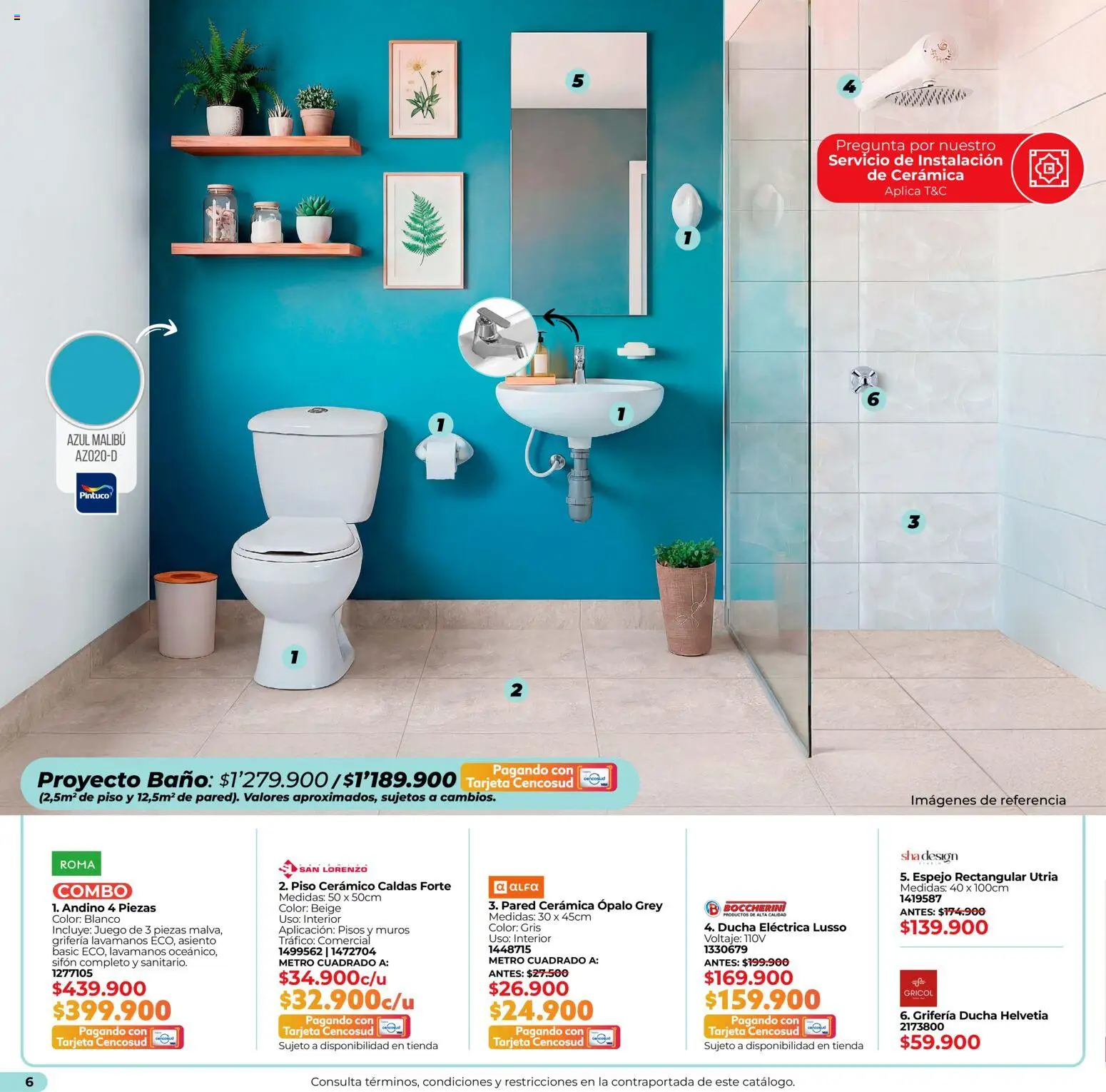 Easy revista - valida desde el 16.02.2026 | Página: 6 | Productos: Lavamanos, Cerámica, Baño, Ducha
