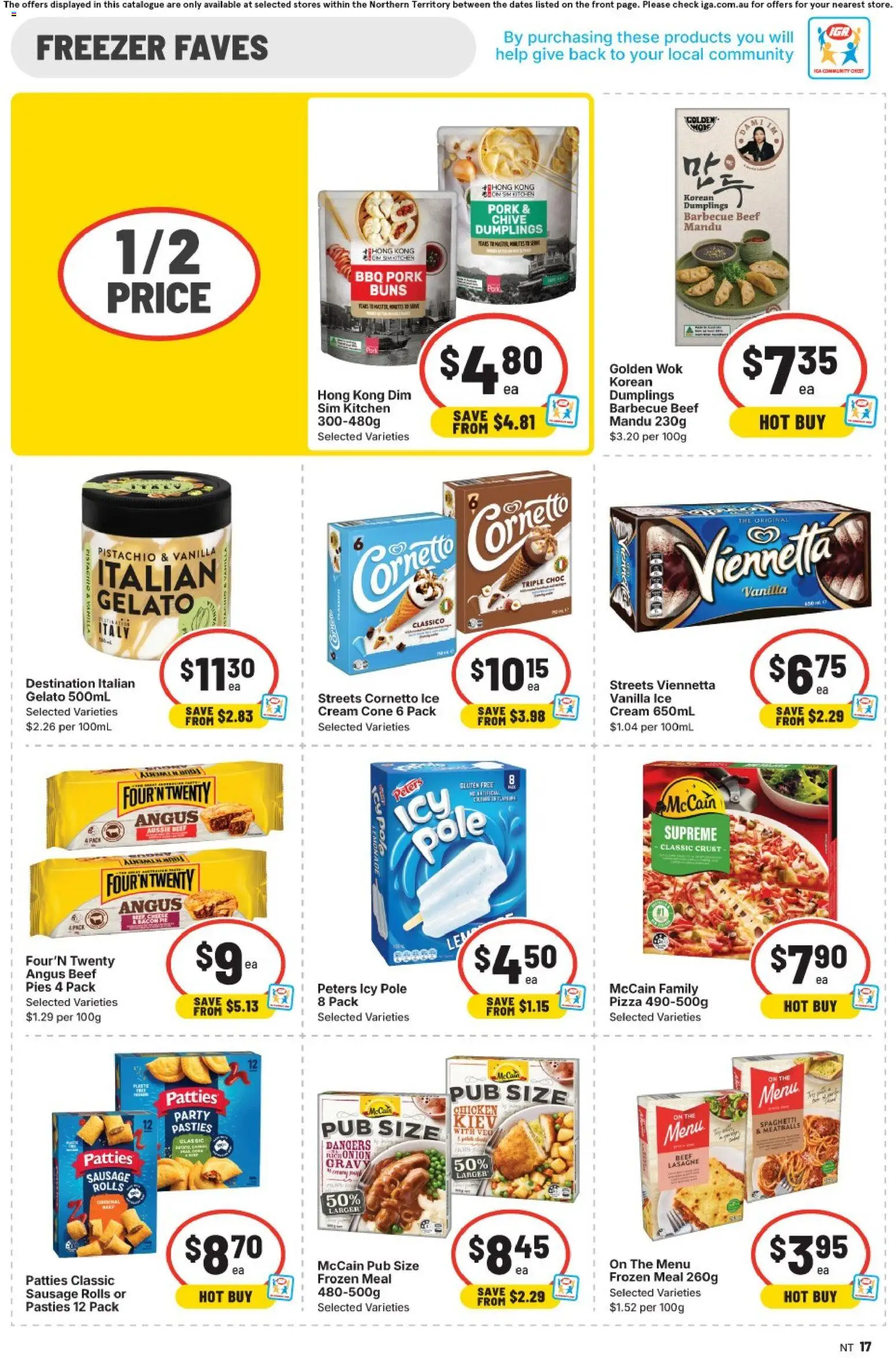 IGA catalogue - valid from 11.03.2026 | Page: 13 | Products: Pork, Ice cream, Sausage, Freezer