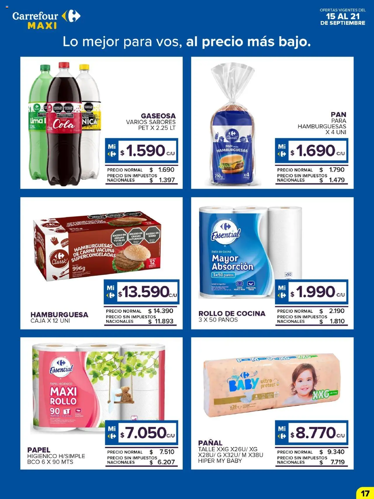 Carrefour Maxi catálogo - Chubut │ válido desde el 15.09.2025 | Página: 17 | Productos: Papel higiénico, Cocina, Gaseosa, Pan