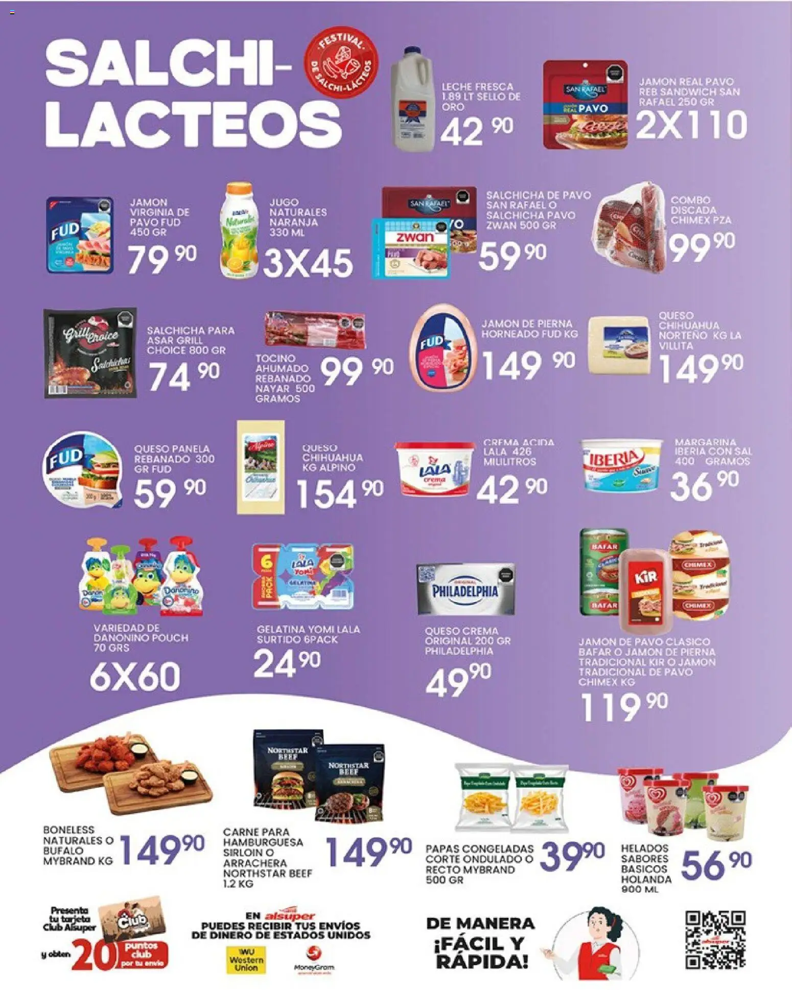 Nuevas ofertas de Alsuper válidas en toda la República Mexicana desde el 17.04.2026. ¡Encuentra las mejores ofertas en Alsuper folleto Chihuahua-Ciudad! | Página: 3 | Productos: Gelatina, Tocino, Queso, Jamón