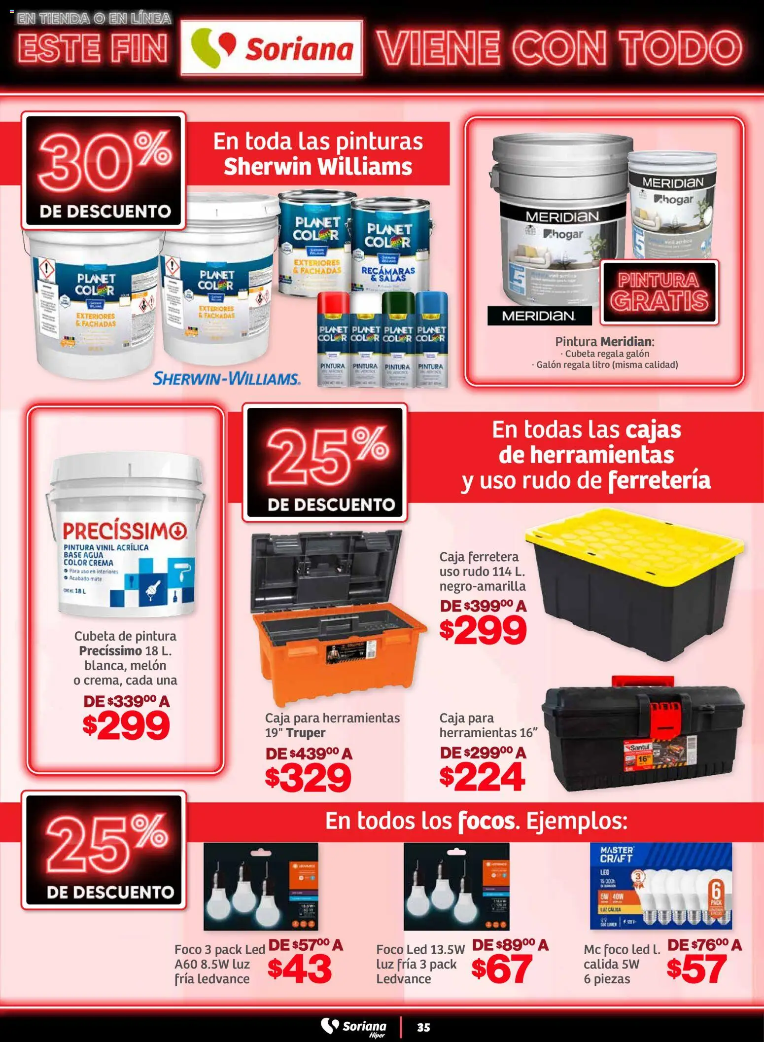 Nuevas ofertas de Soriana válidas en toda la República Mexicana desde el 05.11.2025. ¡Encuentra las mejores ofertas en Soriana - Este fin Soriana viene con todo Súper Nacional! | Página: 35 | Productos: Crema, Agua, Pintura, Caja