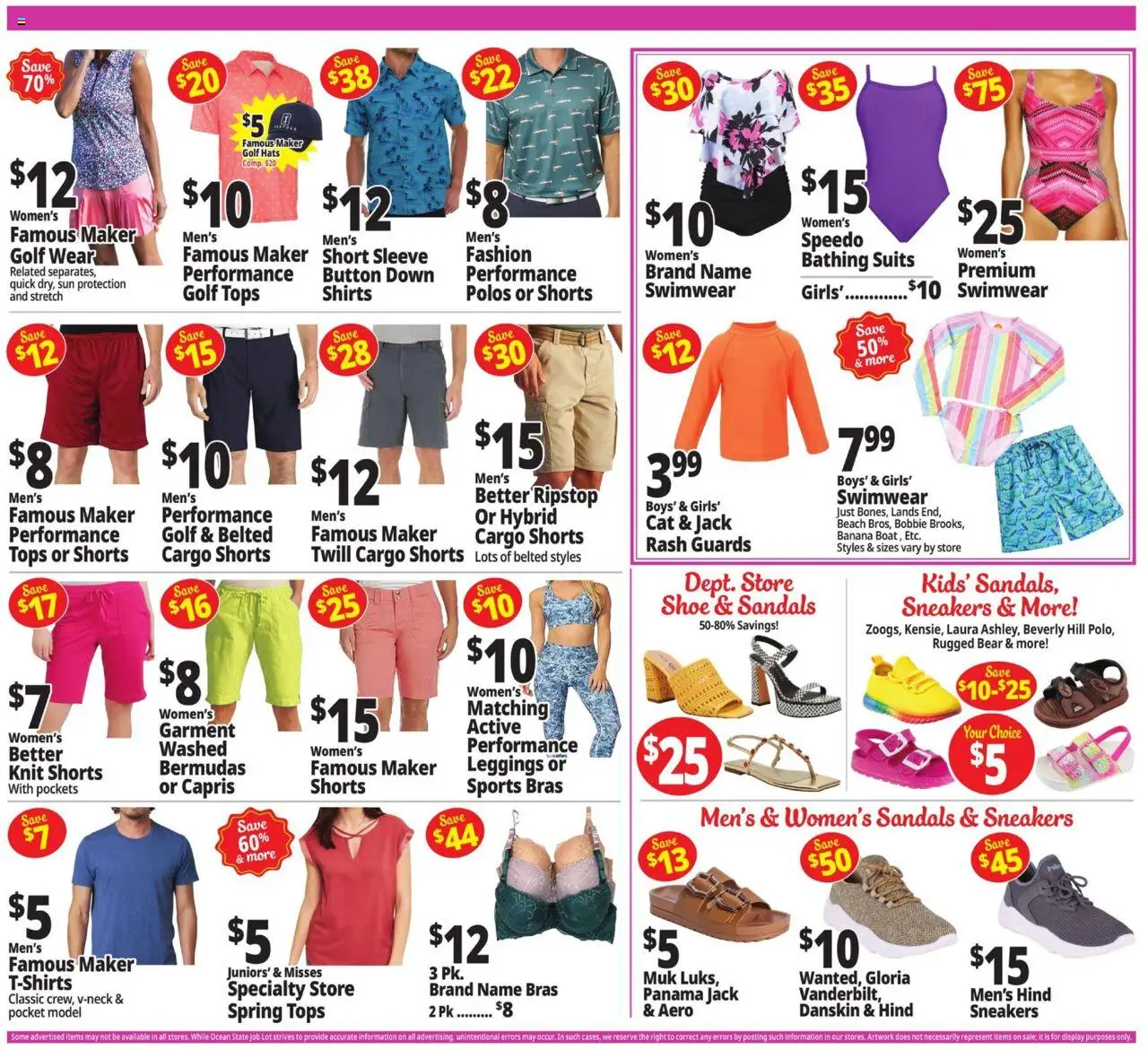 Ocean State Job Lot Weekly Ad - valid from 07.08.2025 | Page: 10 | Products: Shorts, Leggings, Sneakers, Sandals