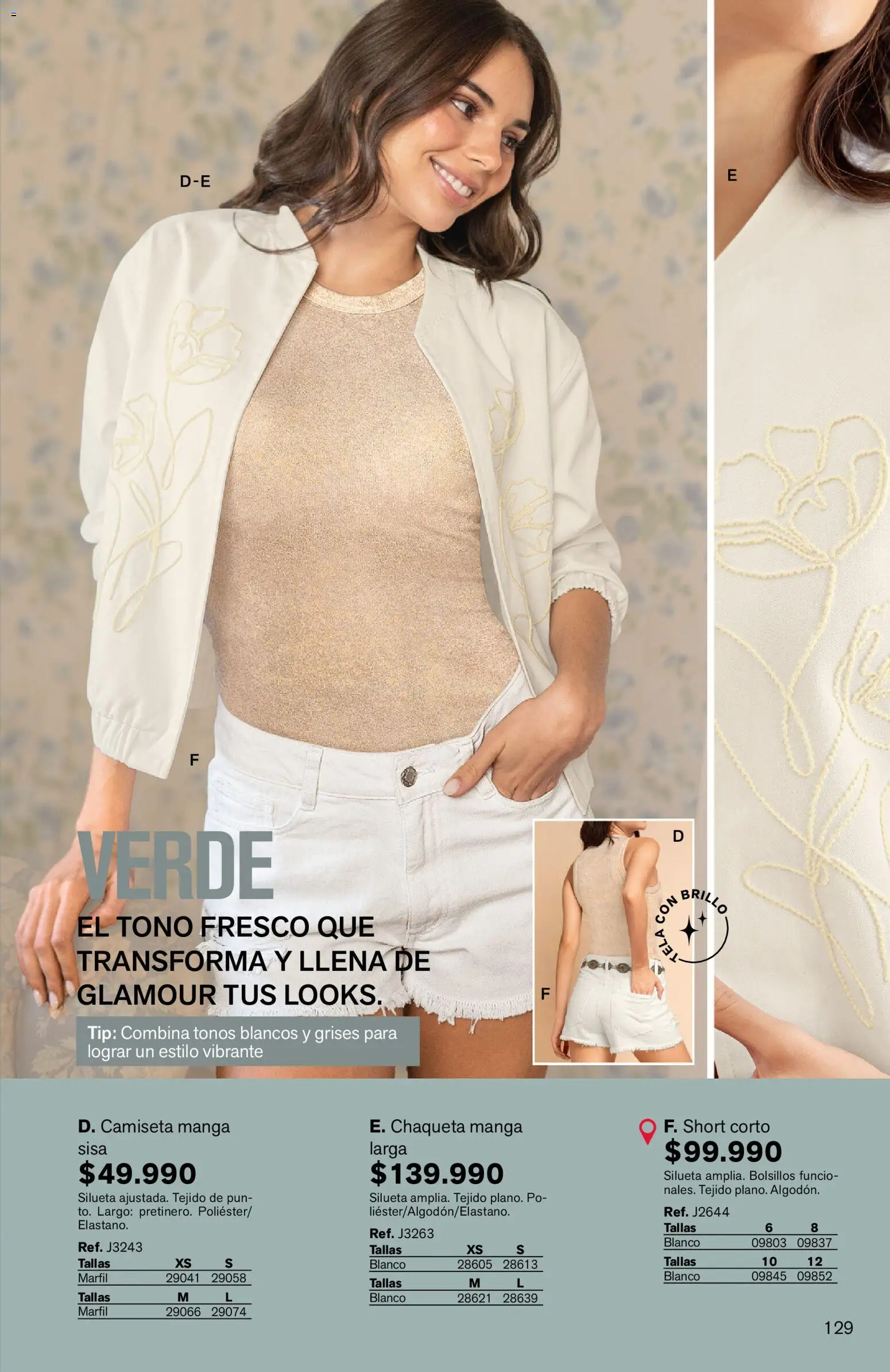 Leonisa revista - valida desde el 03.04.2026 | Página: 129 | Productos: Brillo, Short, Camiseta, Chaqueta