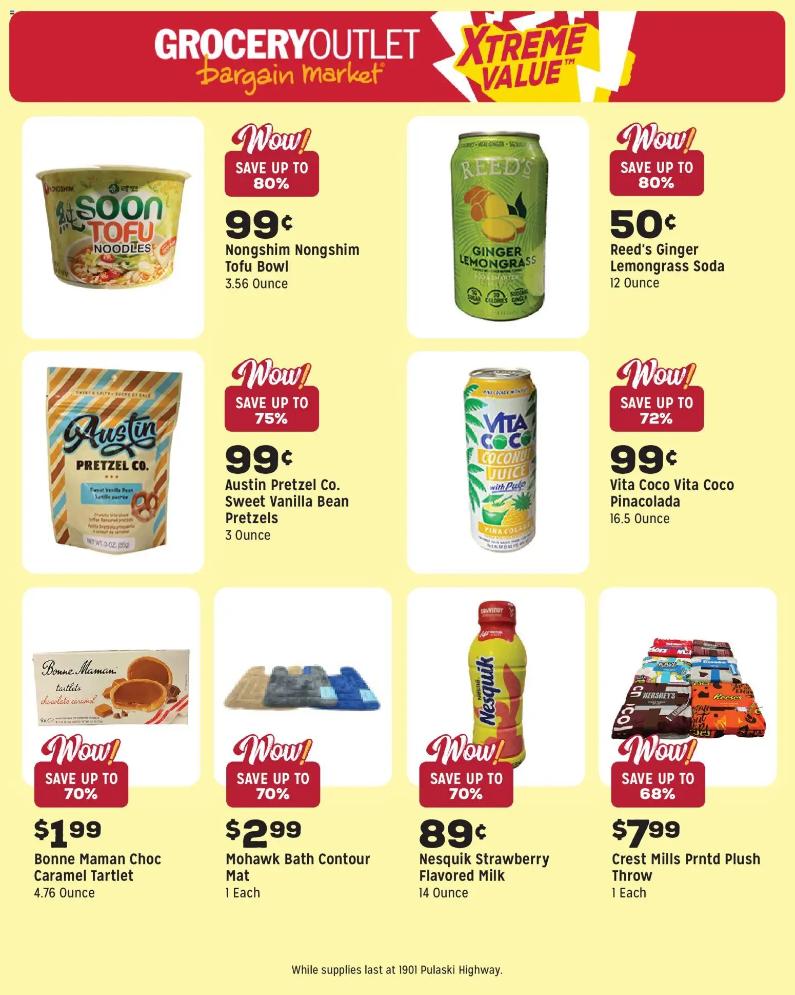 Grocery Outlet Weekly Ad - MD - valid from 11.03.2026 | Page: 11 | Products: Bath, Juice, Noodles, 2人掛けソファ