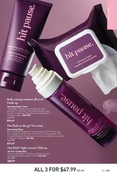 Preview of hydrating body cream, with superfood amla berry extract. Lightweight, fast absorbing moisturizer with panthenol to help skin and combat dryness, boost the look of elasticity and reduce the appearance of crepiness. 200 ml from shop Avon valid from 29.01.2026 | Page: 103