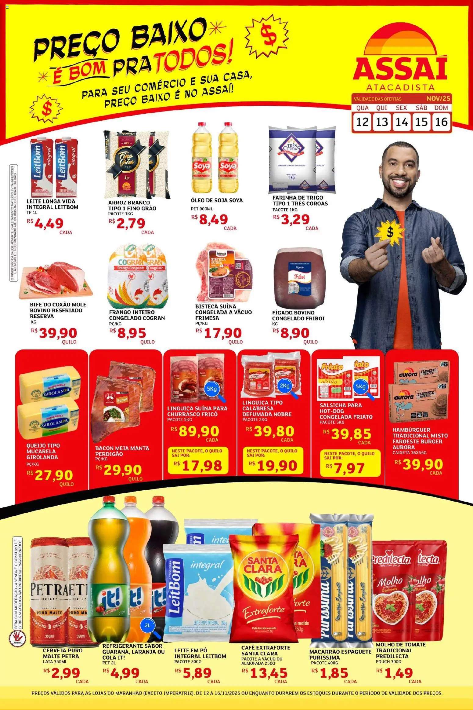 Assaí Atacadista Folheto - válido de 12.11.2025 | Página: 1 | Produtos: Cola, Queijo, Cerveja, Muçarela