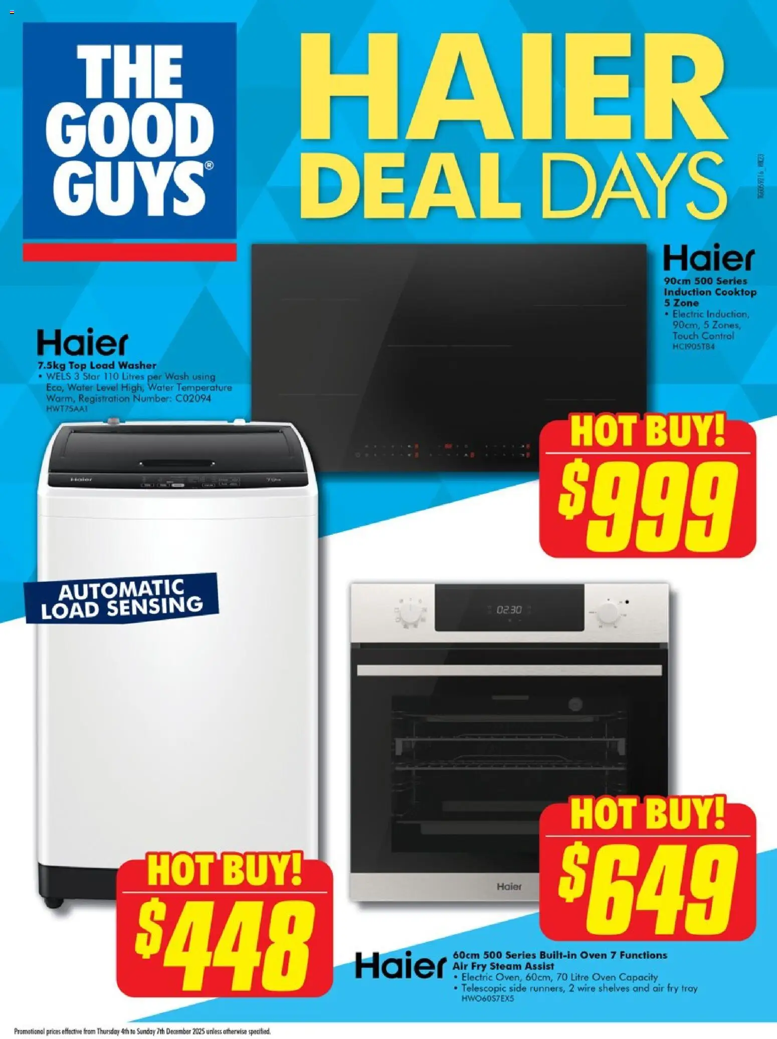 The Good Guys catalogue - valid from 03.12.2025 | Page: 1 | Products: Water, Oven, Cooktop, Washer