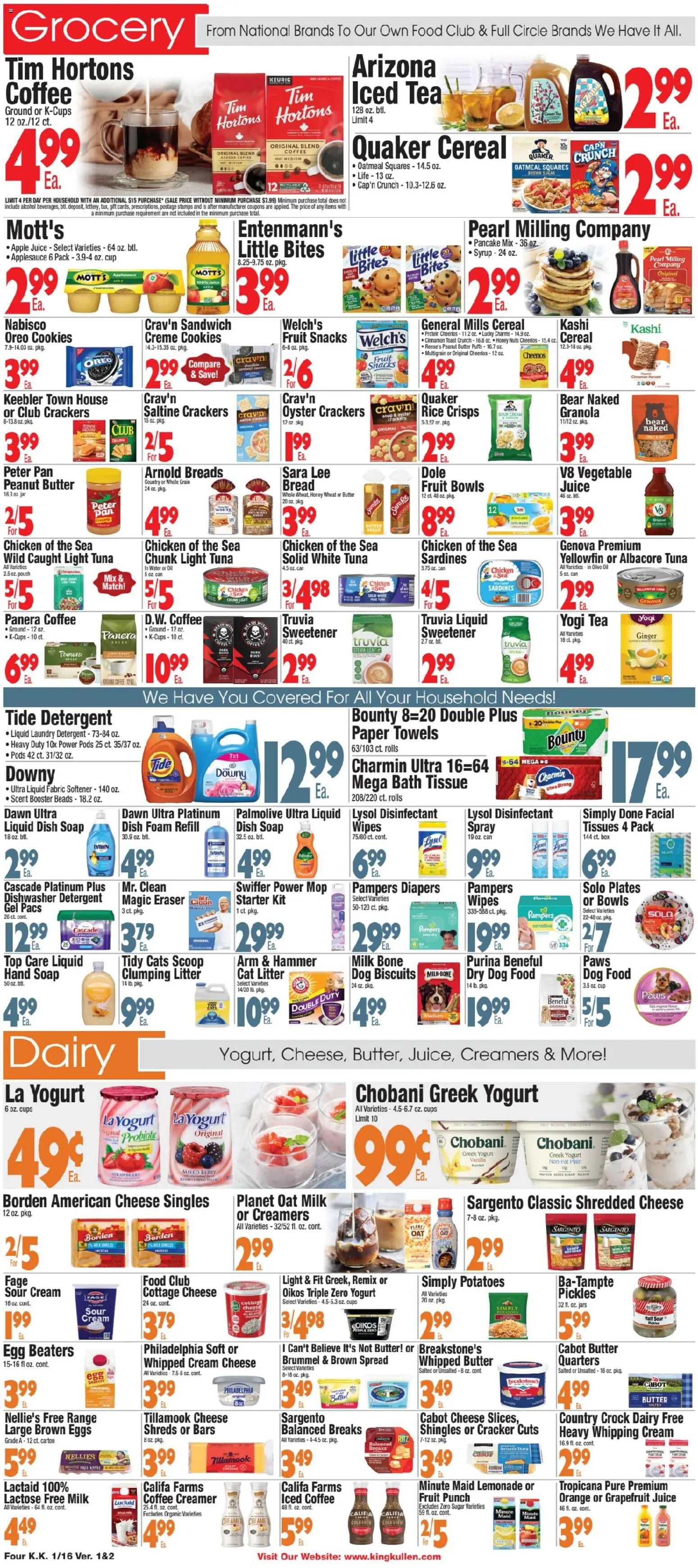 King Kullen Weekly Ad - valid from 15.01.2026 | Page: 4 | Products: Bath, Coffee, Sour cream, Dishwasher