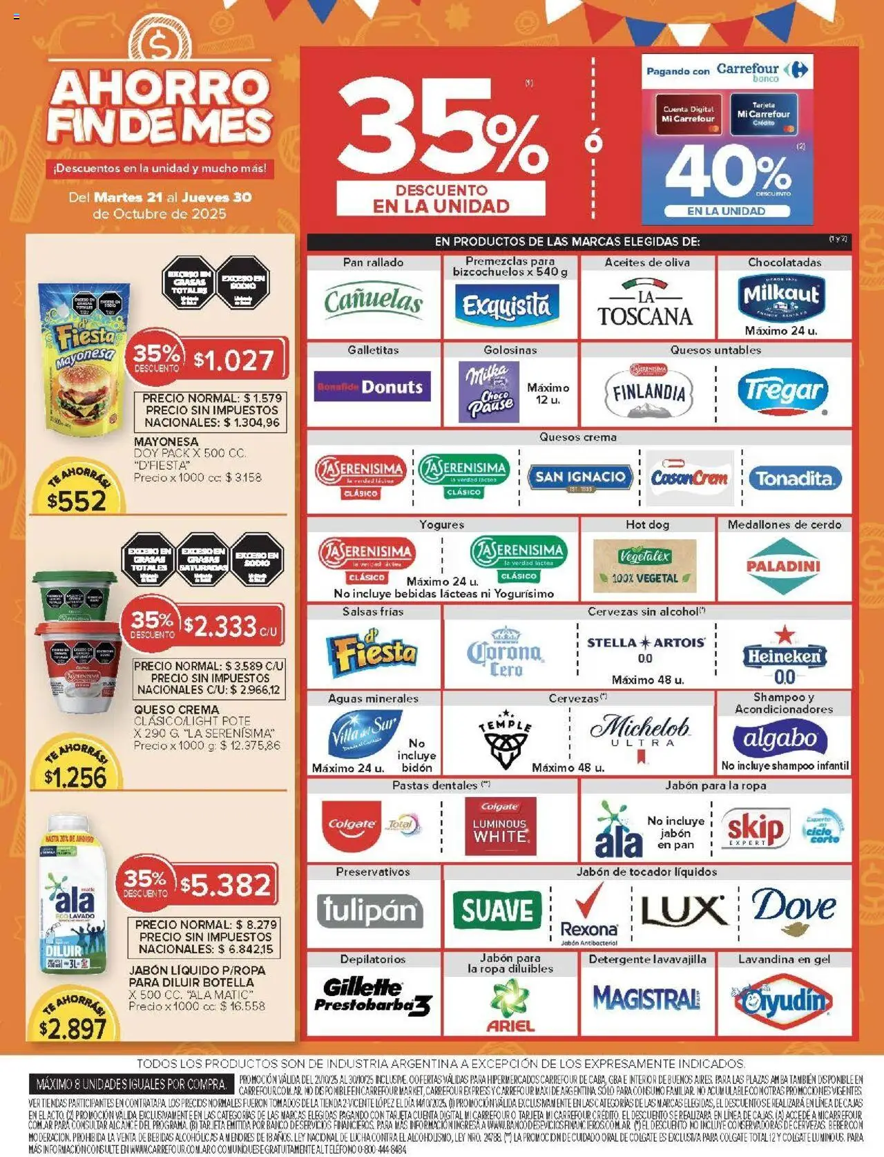 Carrefour ofertas │ válido desde el 21.10.2025 | Página: 7 | Productos: Banco, Mayonesa, Queso crema, Queso