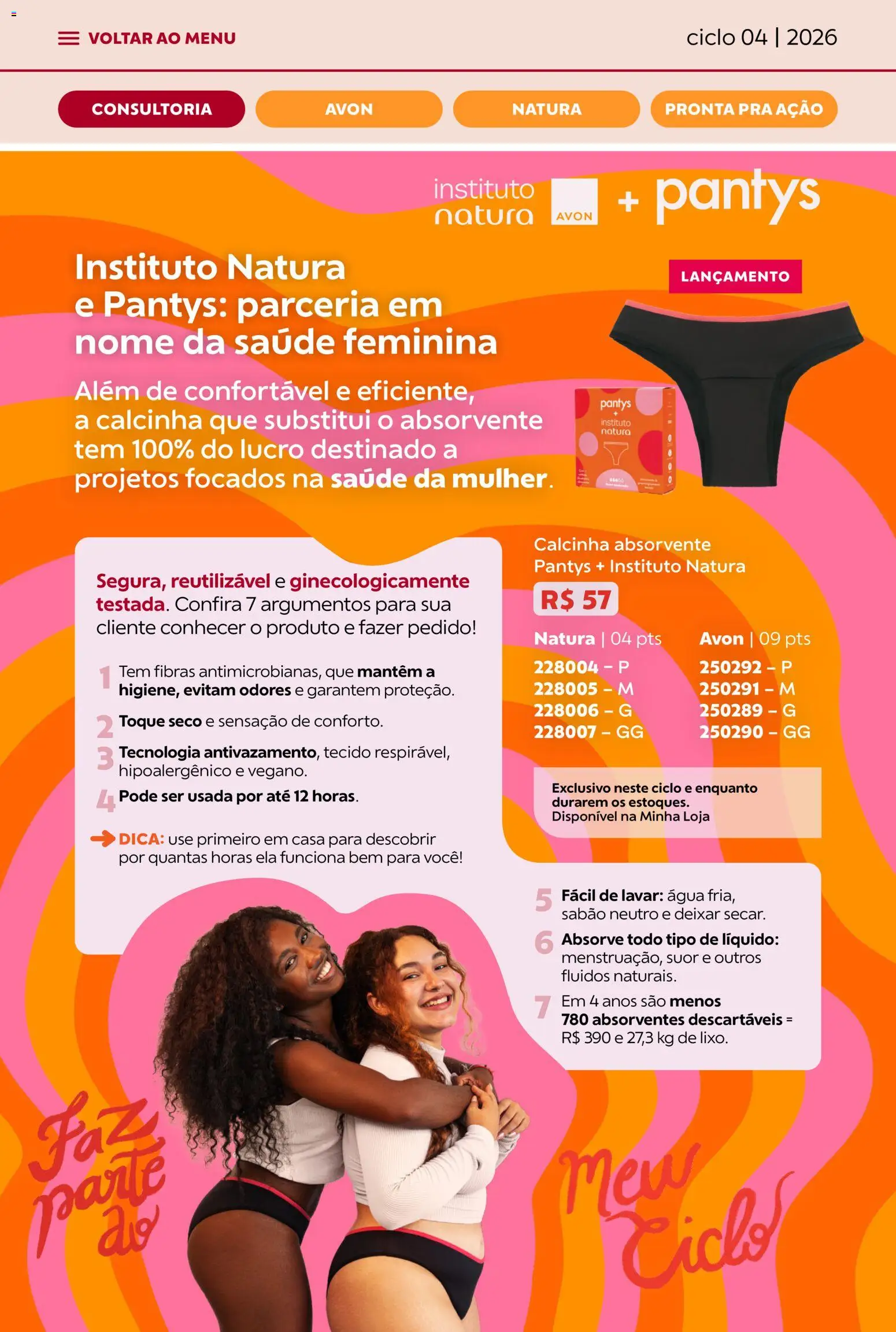 Avon Folheto - válido de 18.02.2026 | Página: 6 | Produtos: Sabão, Tecido, Absorvente