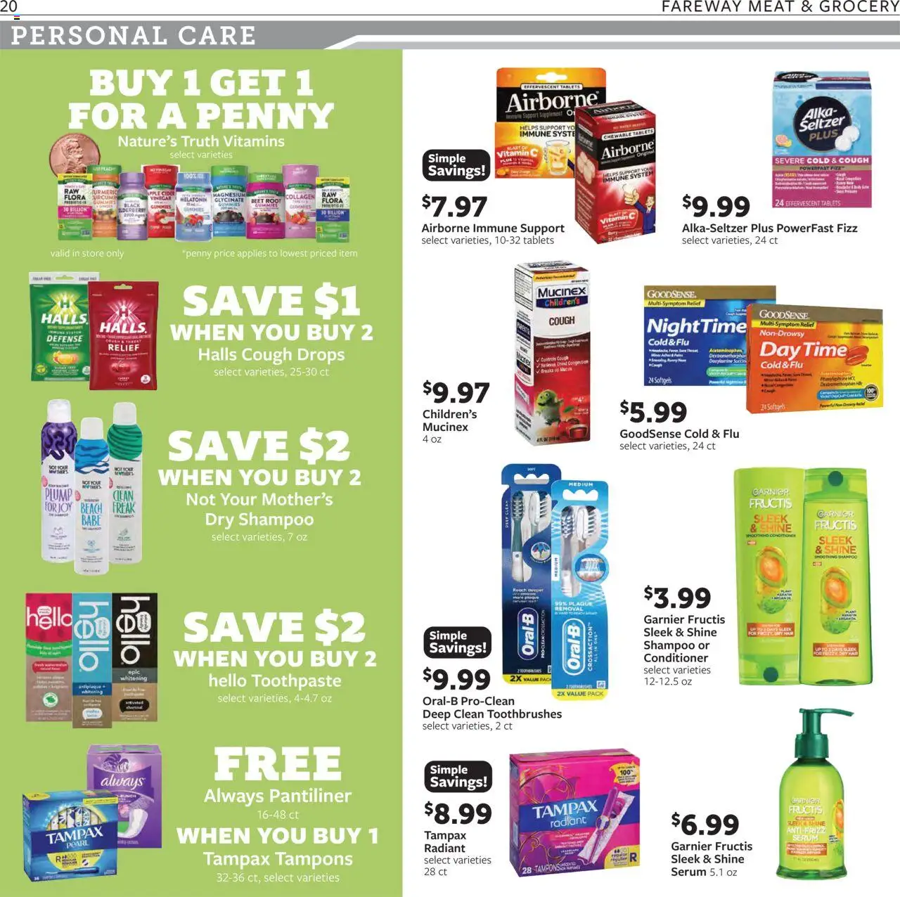 Fareway Weekly Ad - valid from 29.09.2025 | Page: 20 | Products: Turmeric, Melatonin, Shampoo, Beet