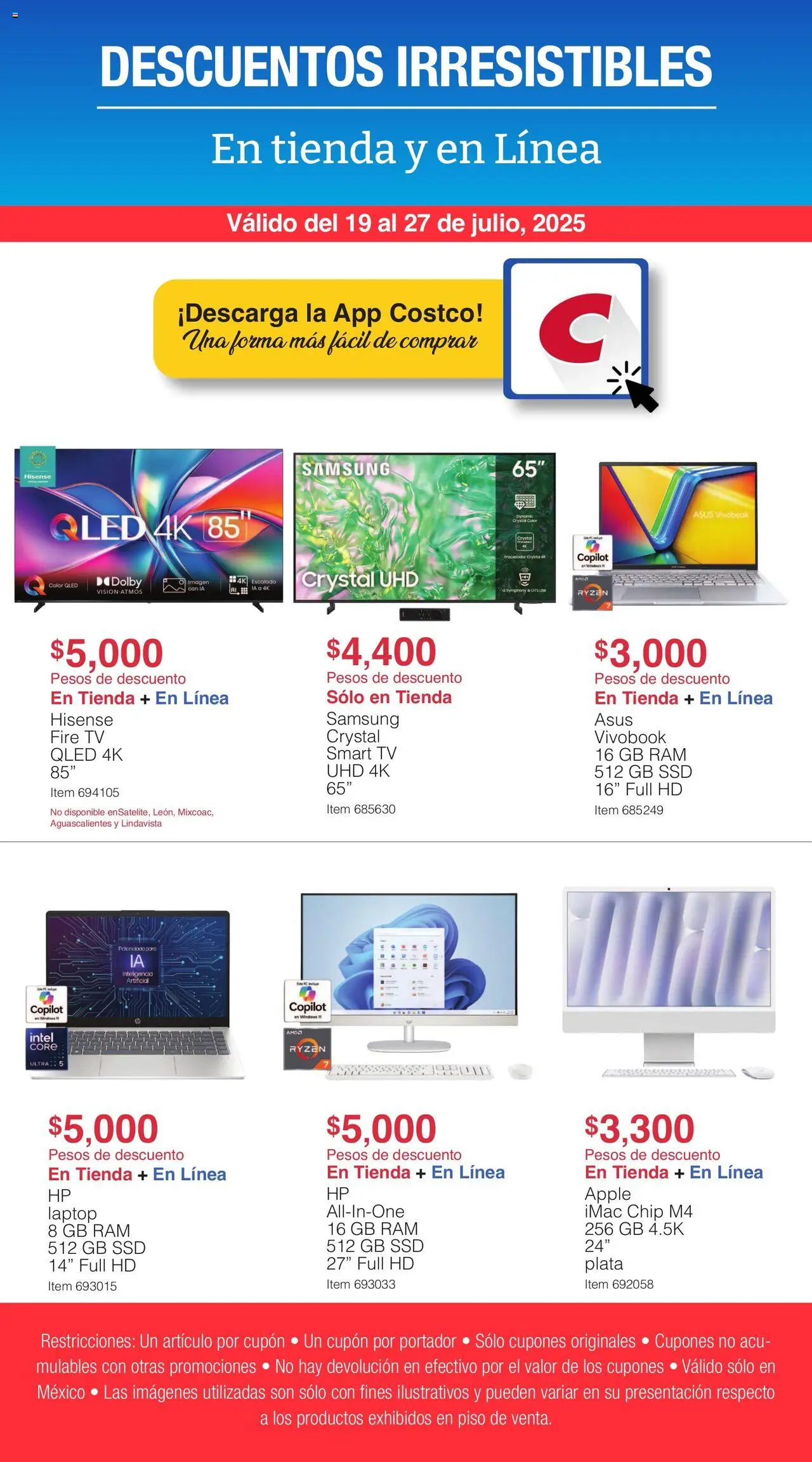 Nuevas ofertas de Costco válidas en toda la República Mexicana desde el 19.07.2025. ¡Encuentra las mejores ofertas en Costco - Catálogo Descuentos Irresistibles ! | Página: 1