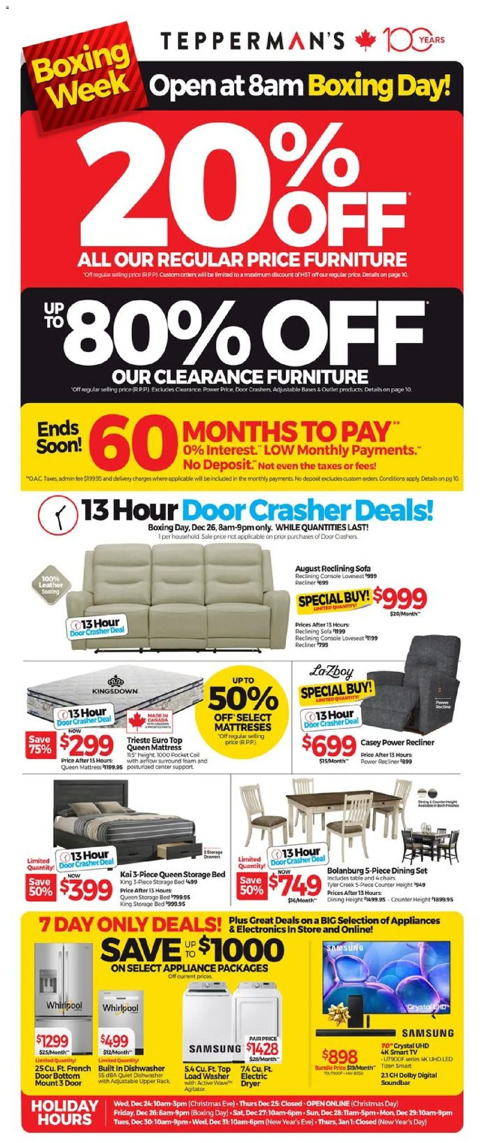 Tepperman's flyer valid from 26.12.2025 | Page: 3 | Products: Tv, Dishwasher, Sofa, Table