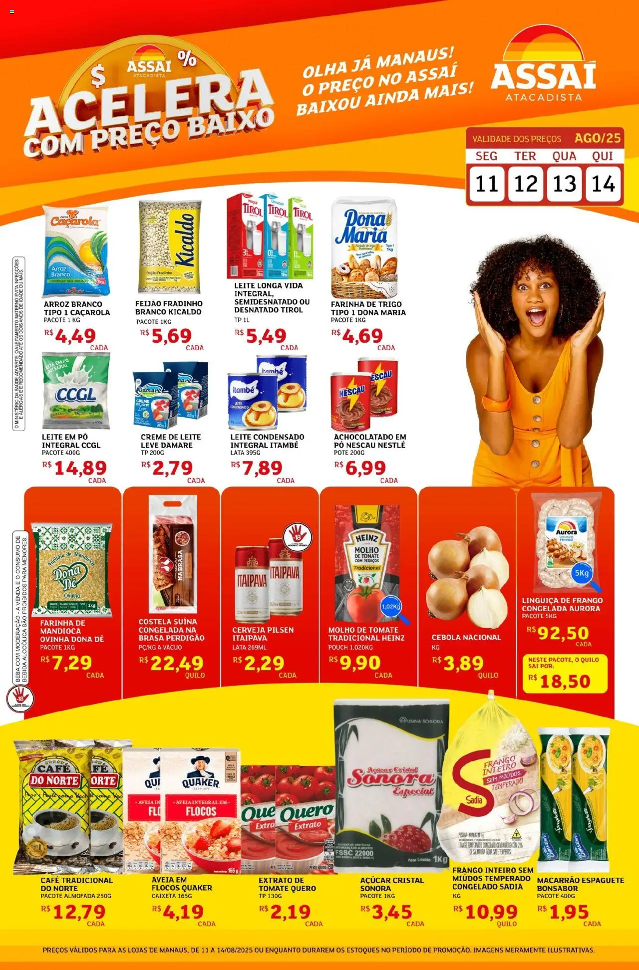 Assaí Atacadista Folheto - válido de 11.08.2025 | Página: 1 | Produtos: Feijão, Caçarola, Macarrão, Leite condensado