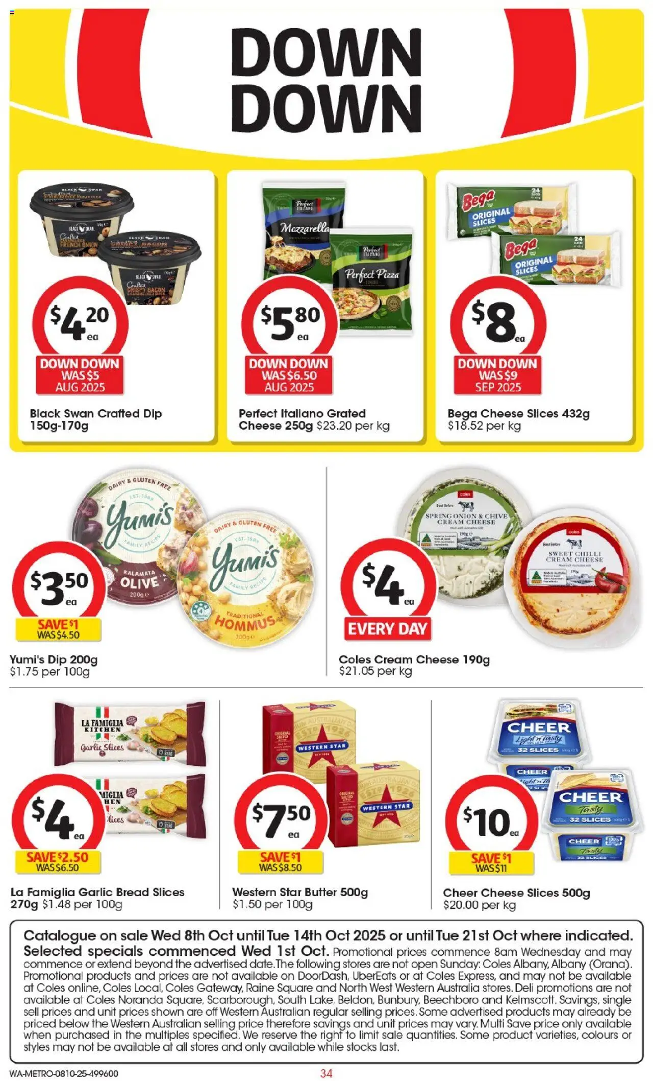 Coles catalogue - valid from 08.10.2025 | Page: 34 | Products: Dairy, Butter, Cheese, Pizza