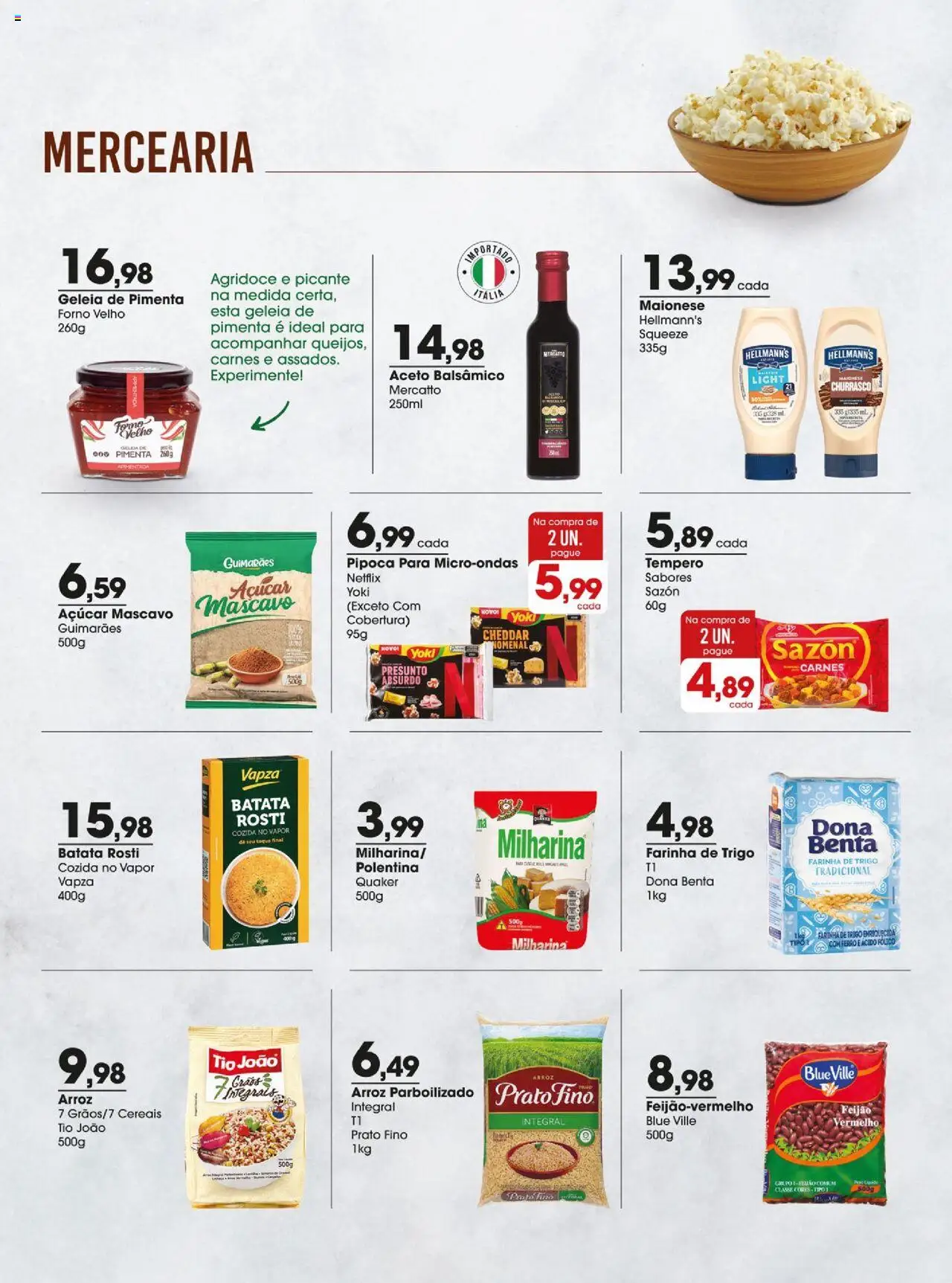 Zaffari Folheto - válido de 12.08.2025 | Página: 4 | Produtos: Farinha de trigo, Mingau, Açúcar mascavo, Pipoca