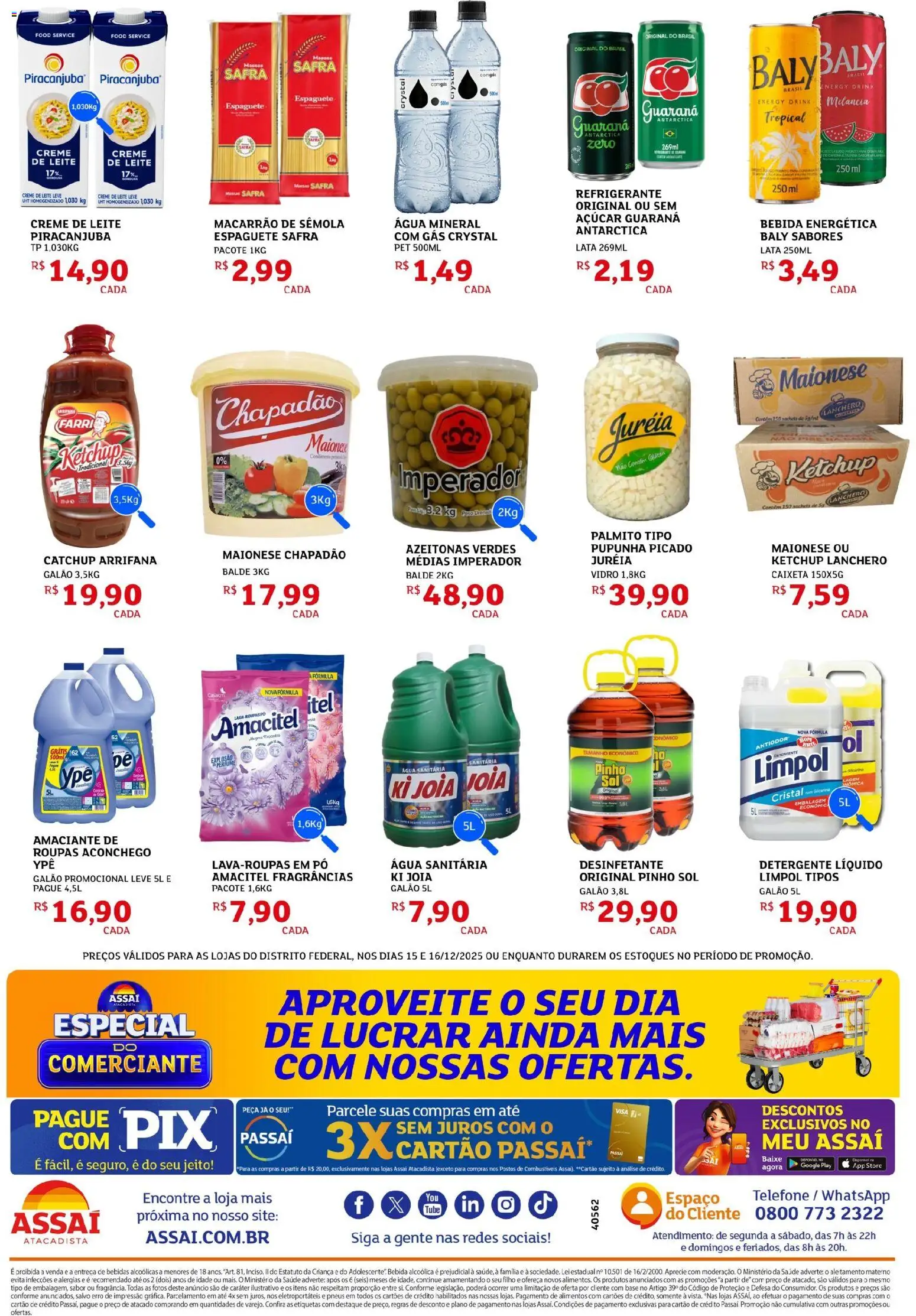 Assaí Atacadista Folheto - válido de 15.12.2025 | Página: 2 | Produtos: Pó, Detergente, Açúcar, Água sanitária