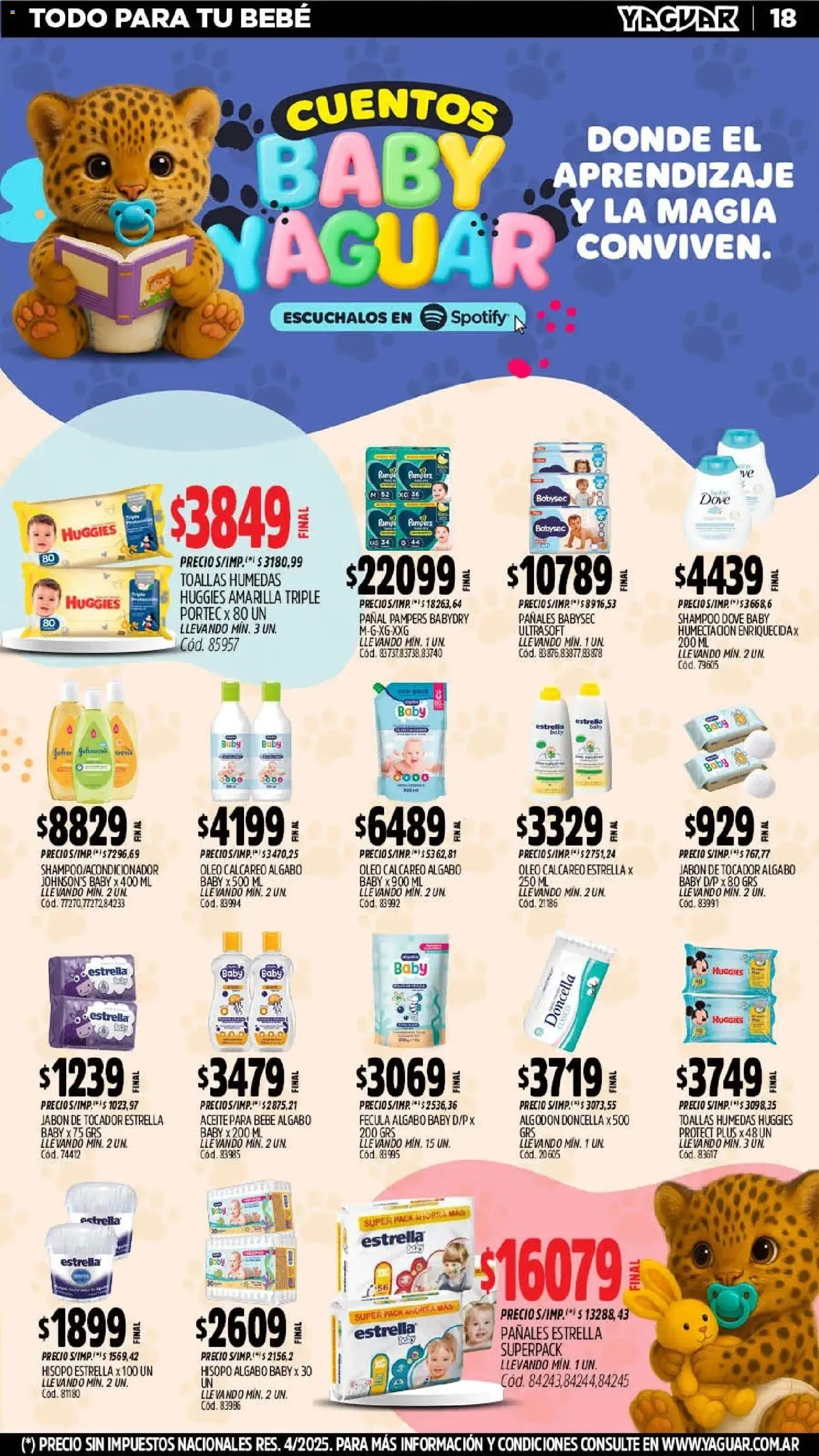 Yaguar - Oferta Semanal Jujuy │ válido desde el 20.04.2026 | Página: 18 | Productos: Algodón, Toallas, Aceite, Jabón
