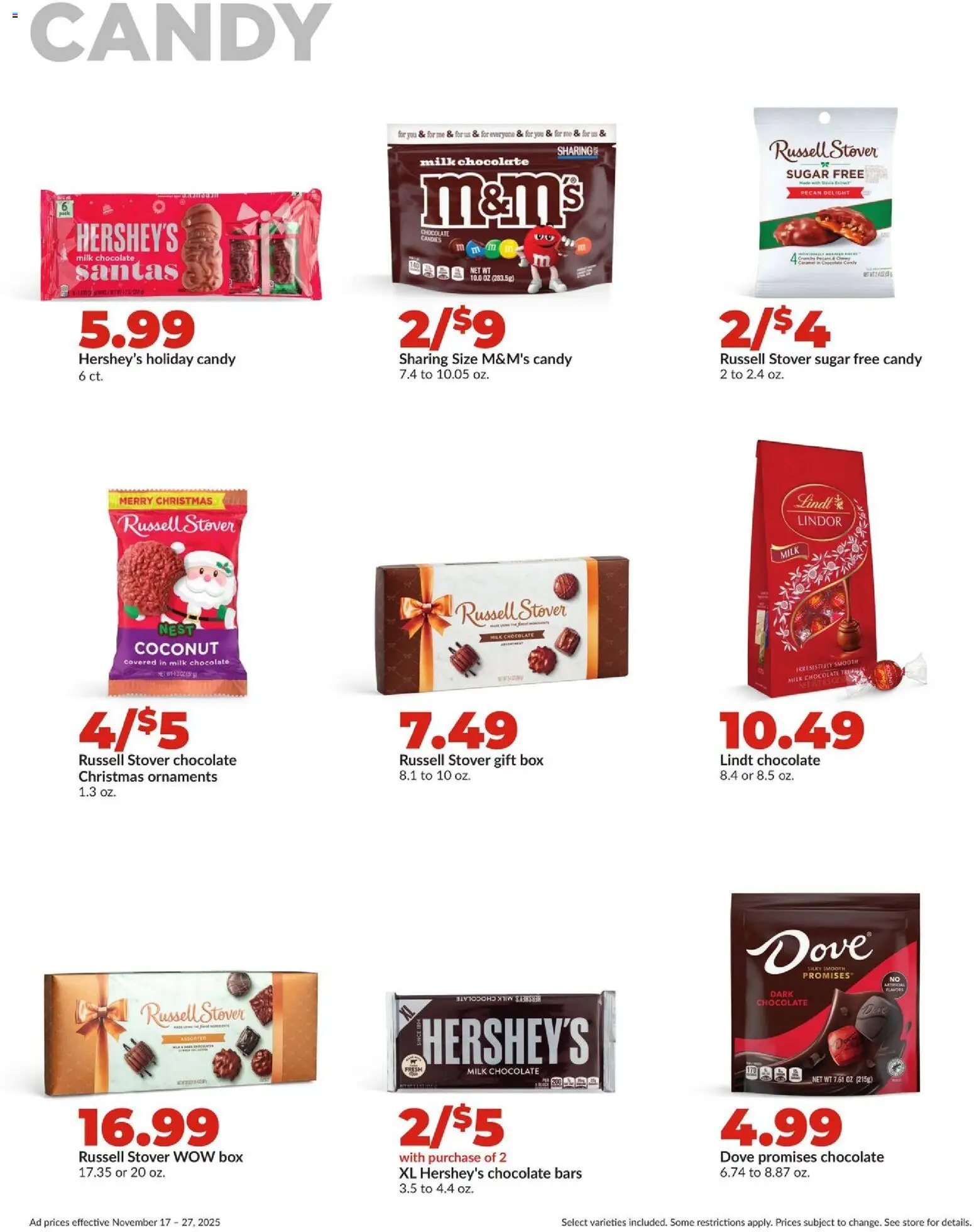 HyVee Weekly Ad - valid from 17.11.2025 | Page: 31 | Products: Milk, Chocolate, Candies, Sugar
