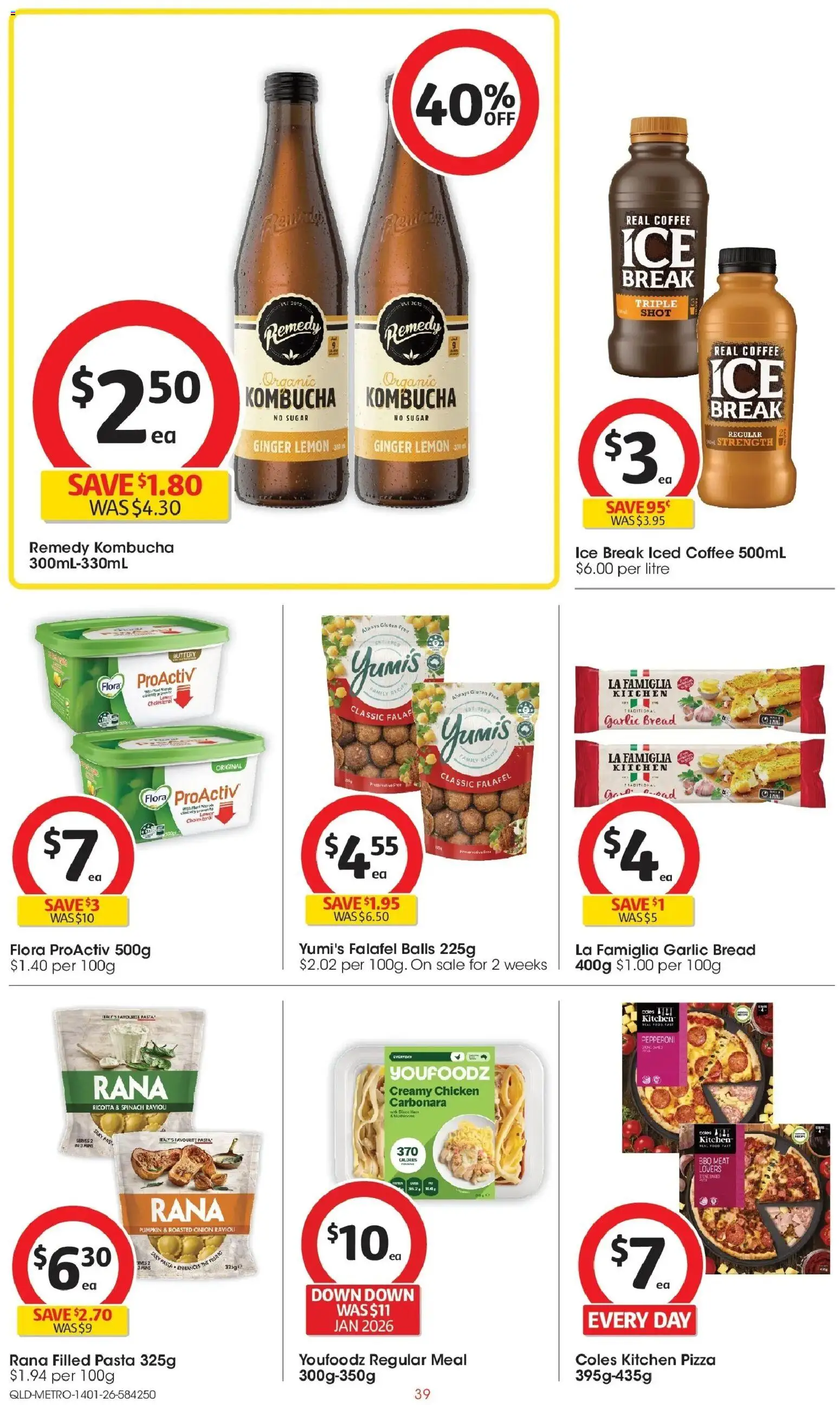 Coles catalogue - valid from 14.01.2026 | Page: 39 | Products: Coffee, Ginger, Pizza, Meat