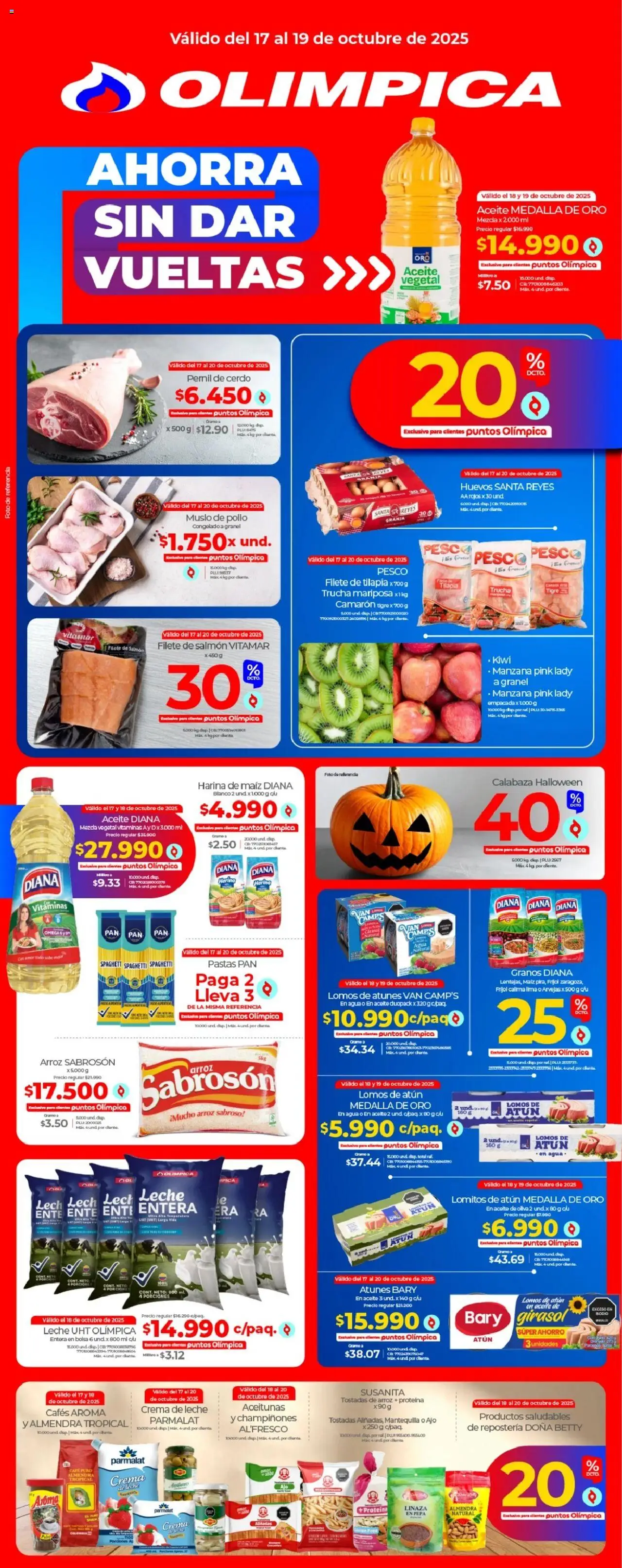 Olímpica revista - valida desde el 17.10.2025 | Página: 1 | Productos: Ajo, Mantequilla, Leche, Aceitunas