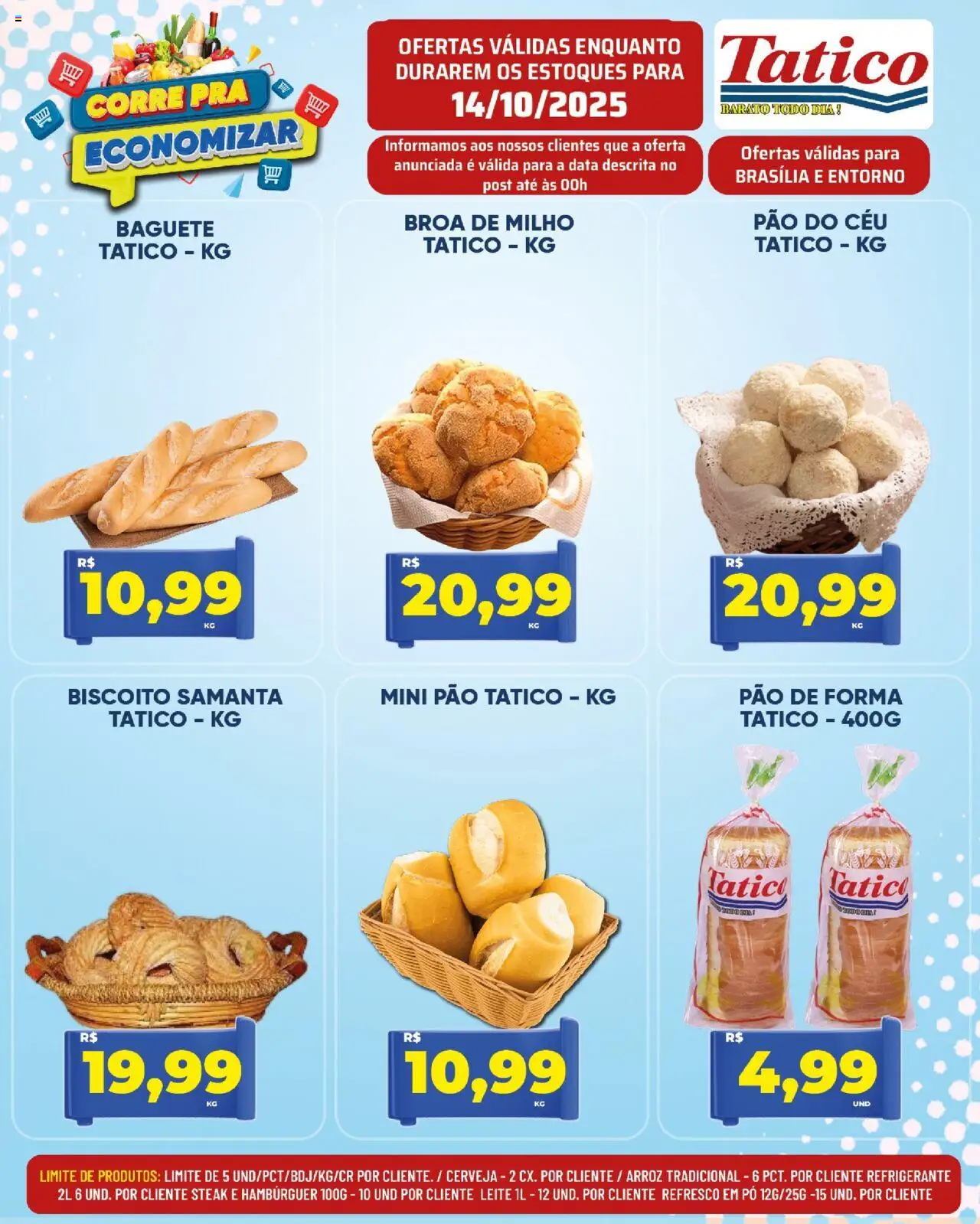 Tatico Folheto - válido de 14.10.2025 | Página: 10 | Produtos: Leite, Pão, Cerveja, Hambúrguer