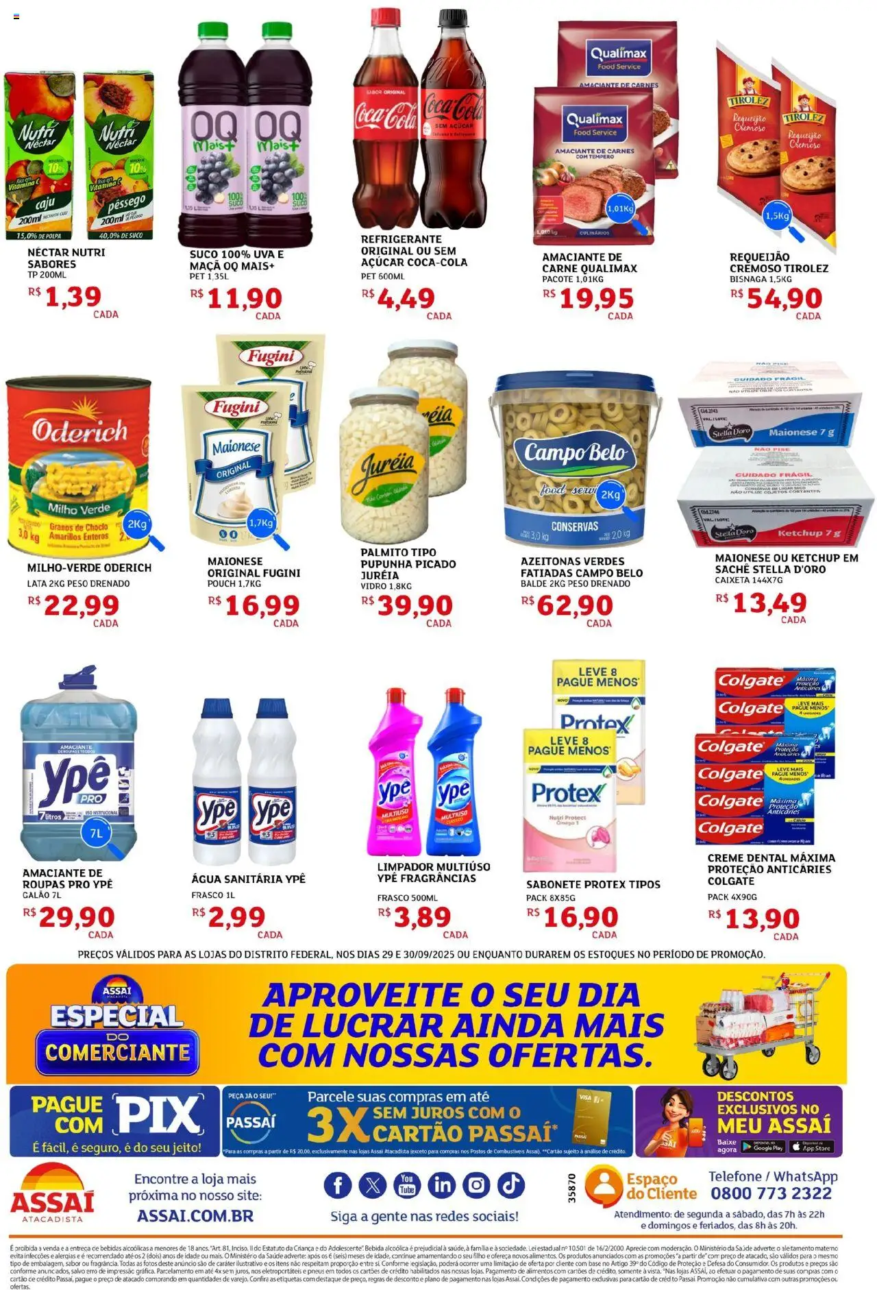 Assaí Atacadista Folheto - válido de 29.09.2025 | Página: 2 | Produtos: Caju, Suco, Ketchup, Telefone