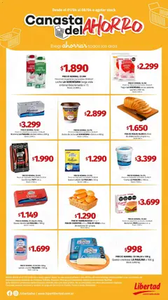 Vista previa Hipermercado Libertad catálogo válido desde el 01.04.2026 | Página: 4 | Productos: Frutilla, Jamón cocido, Pan, Crema