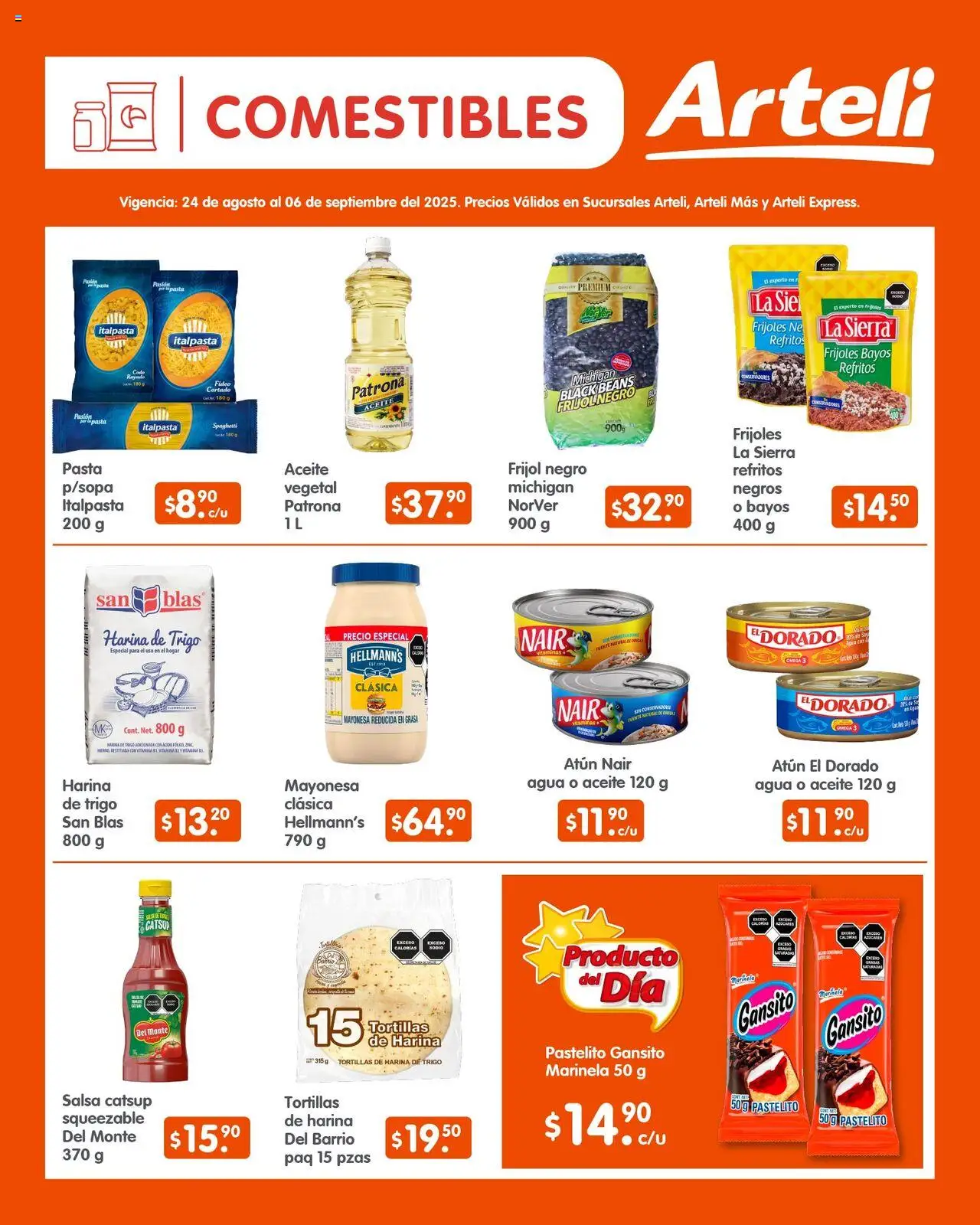 Nuevas ofertas de Arteli válidas en toda la República Mexicana desde el 24.08.2025. ¡Encuentra las mejores ofertas en Arteli - Folleto Quincenal! | Página: 5 | Productos: Harina, Fuente, Mayonesa, Sierra