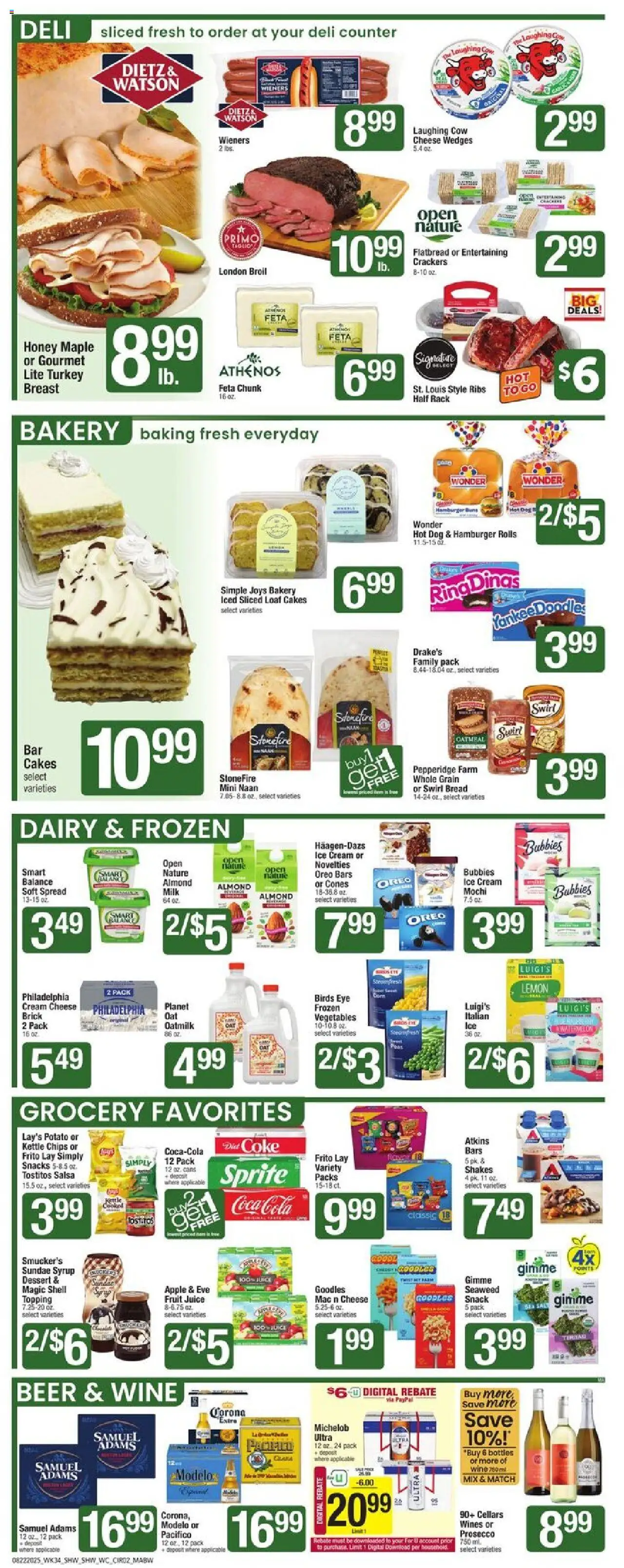 Shaw's Weekly Ad - MA - valid from 22.08.2025 | Page: 2 | Products: Milk, Bread, Cream, Ice cream