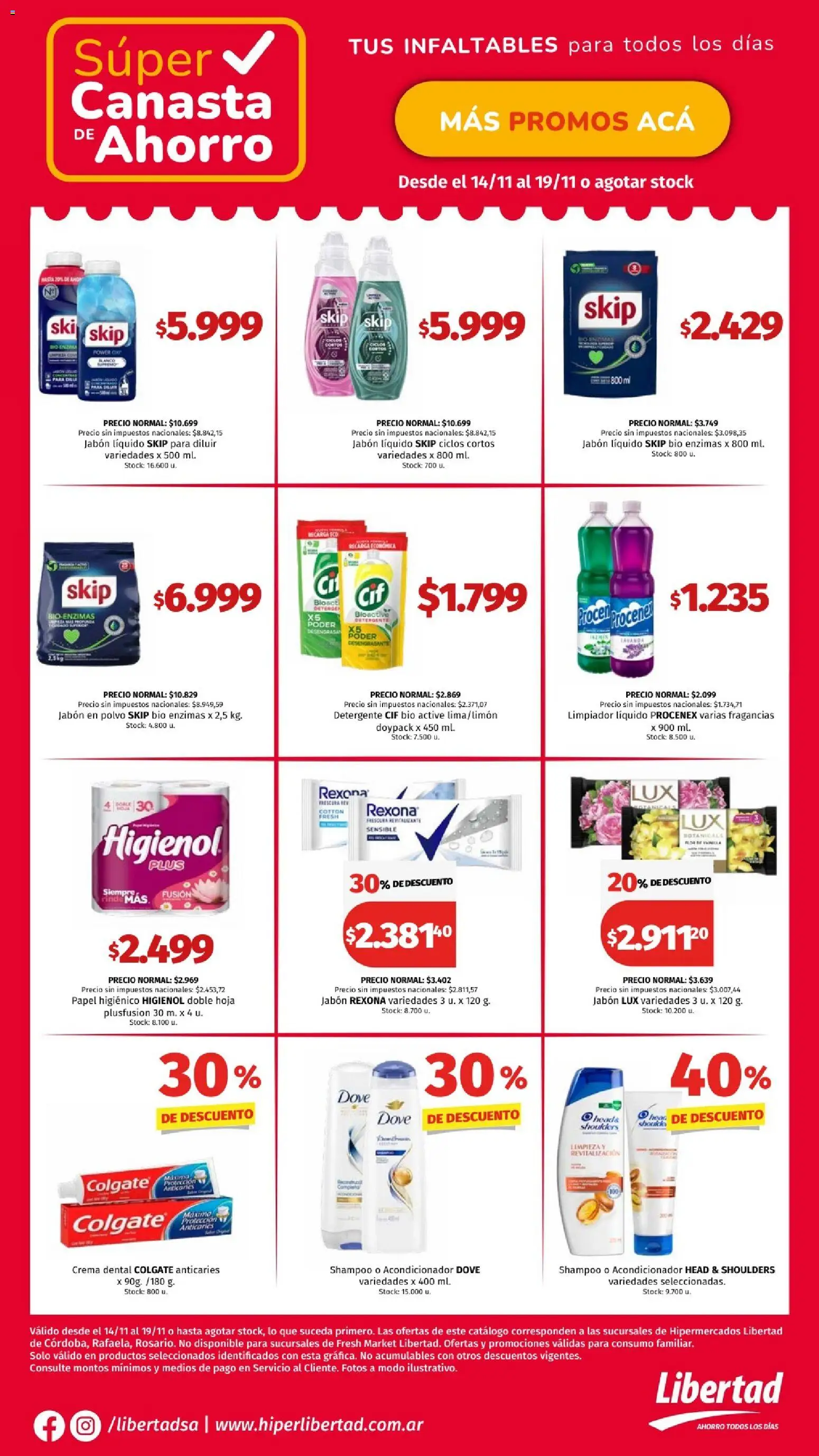 Hipermercado Libertad catálogo │ válido desde el 14.11.2025 | Página: 6 | Productos: Papel higiénico, Jabón líquido, Jabón en polvo, Limpiador