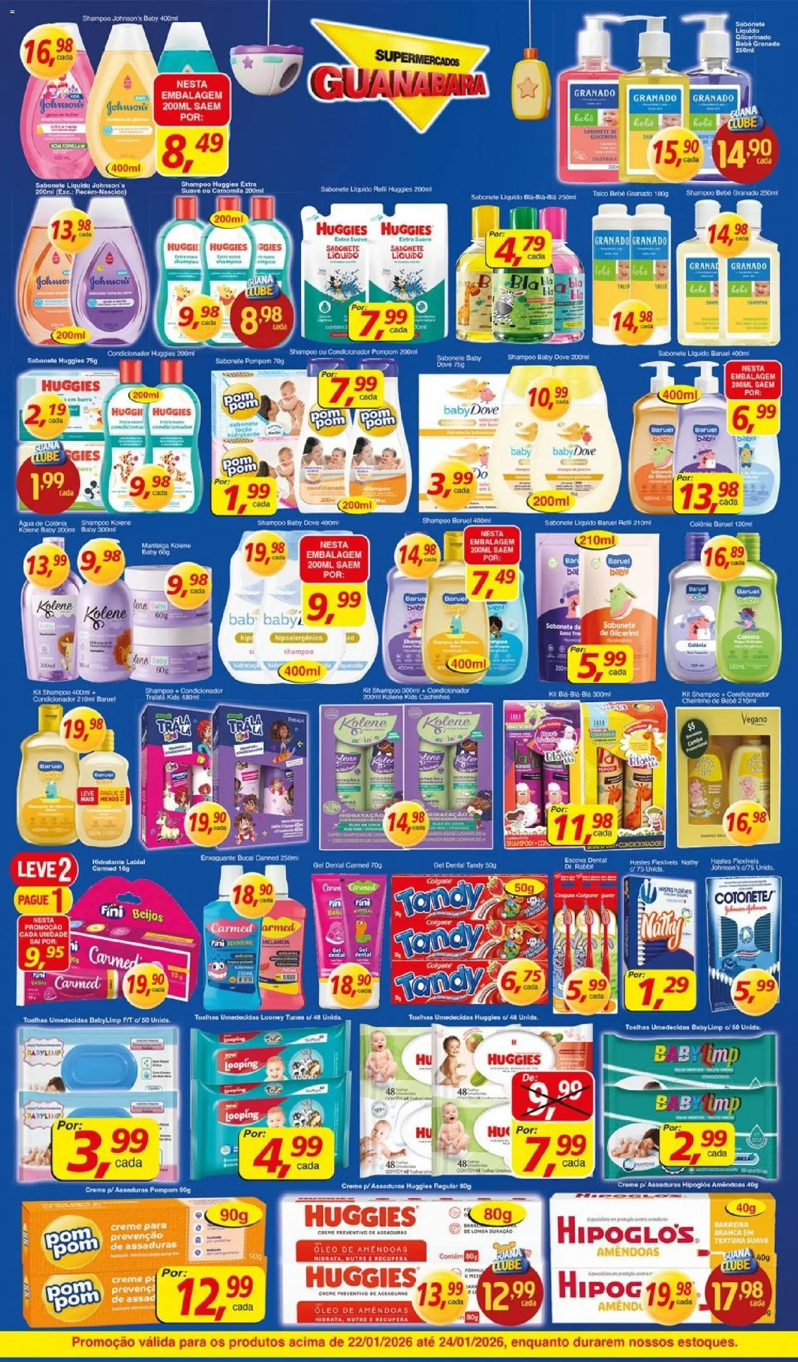Supermercados Guanabara Folheto - válido de 22.01.2026 | Página: 4 | Produtos: Melancia, Hipoglós, Sabonete, Dove