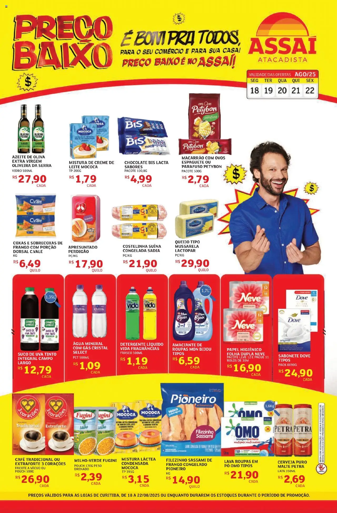 Assaí Atacadista Folheto - válido de 18.08.2025 | Página: 1 | Produtos: Leite, Sabonete, Baixo, Dove