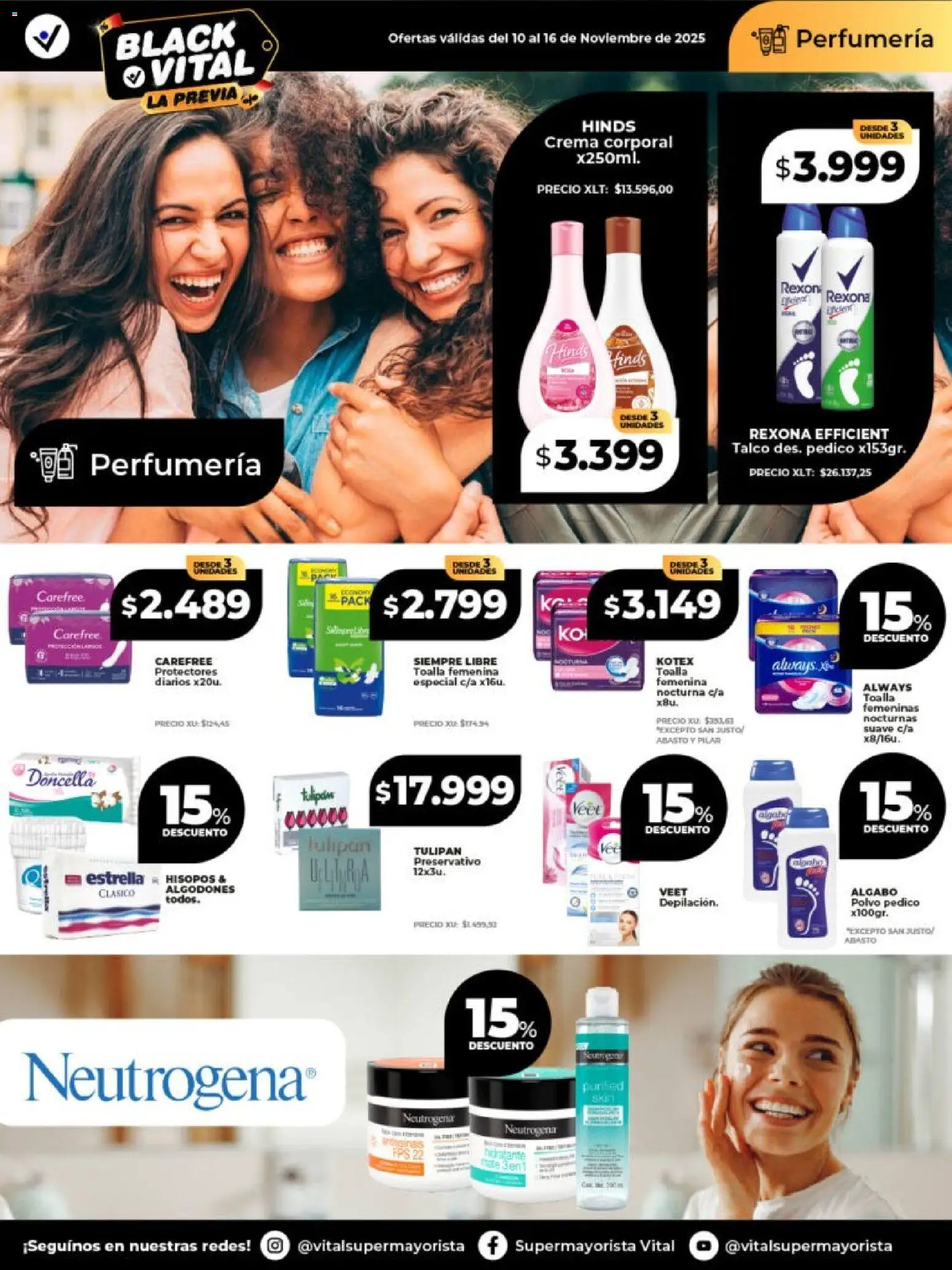 Vital - Ofertas - Salta │ válido desde el 10.11.2025 | Página: 4 | Productos: Toalla, Polvo, Protectores diarios, Crema