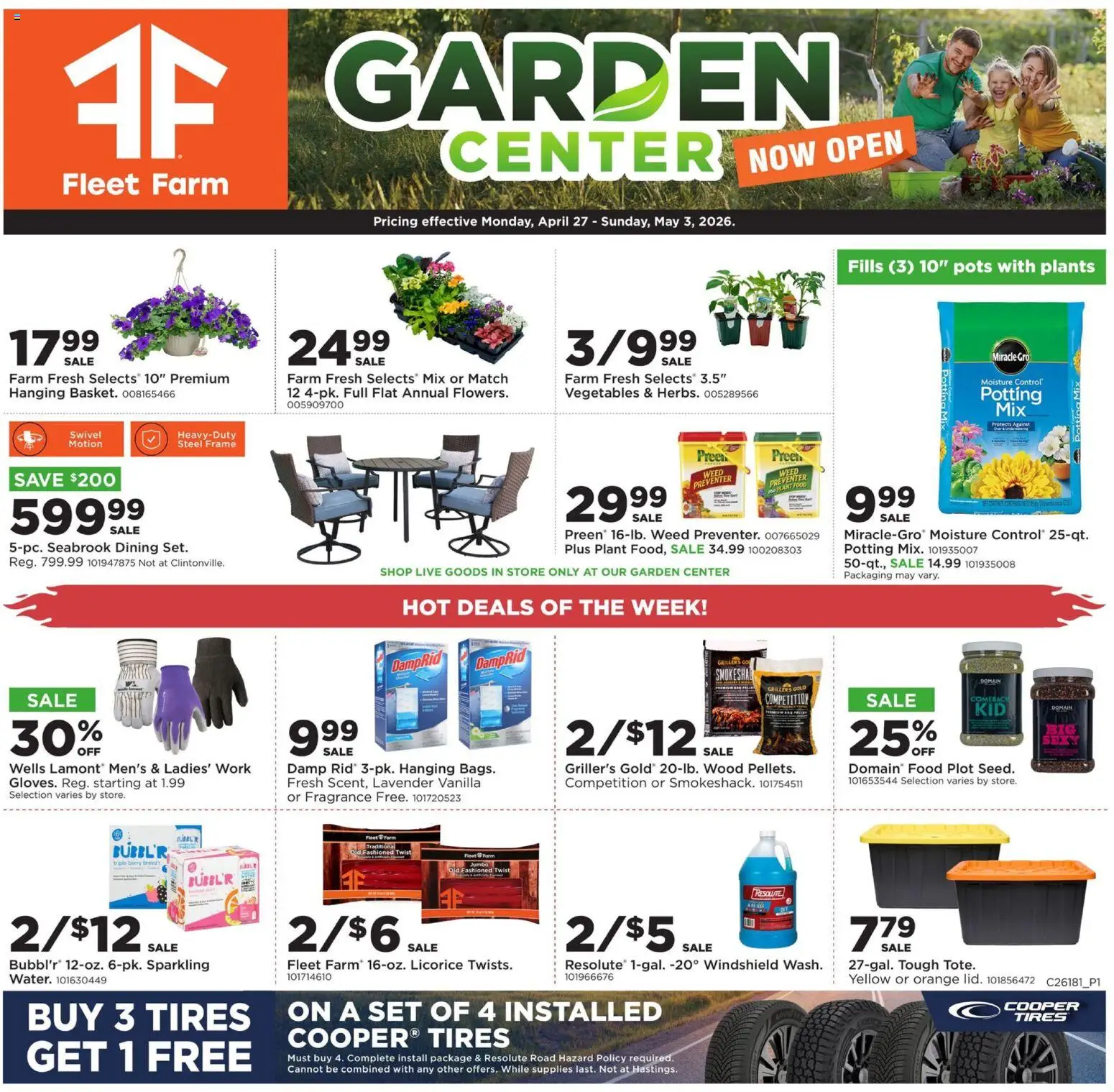 Mills Fleet Farm Weekly Ad - valid from 27.04.2026 | Page: 2 | Products: Swivel, Fragrance, Windshield, Vegetables