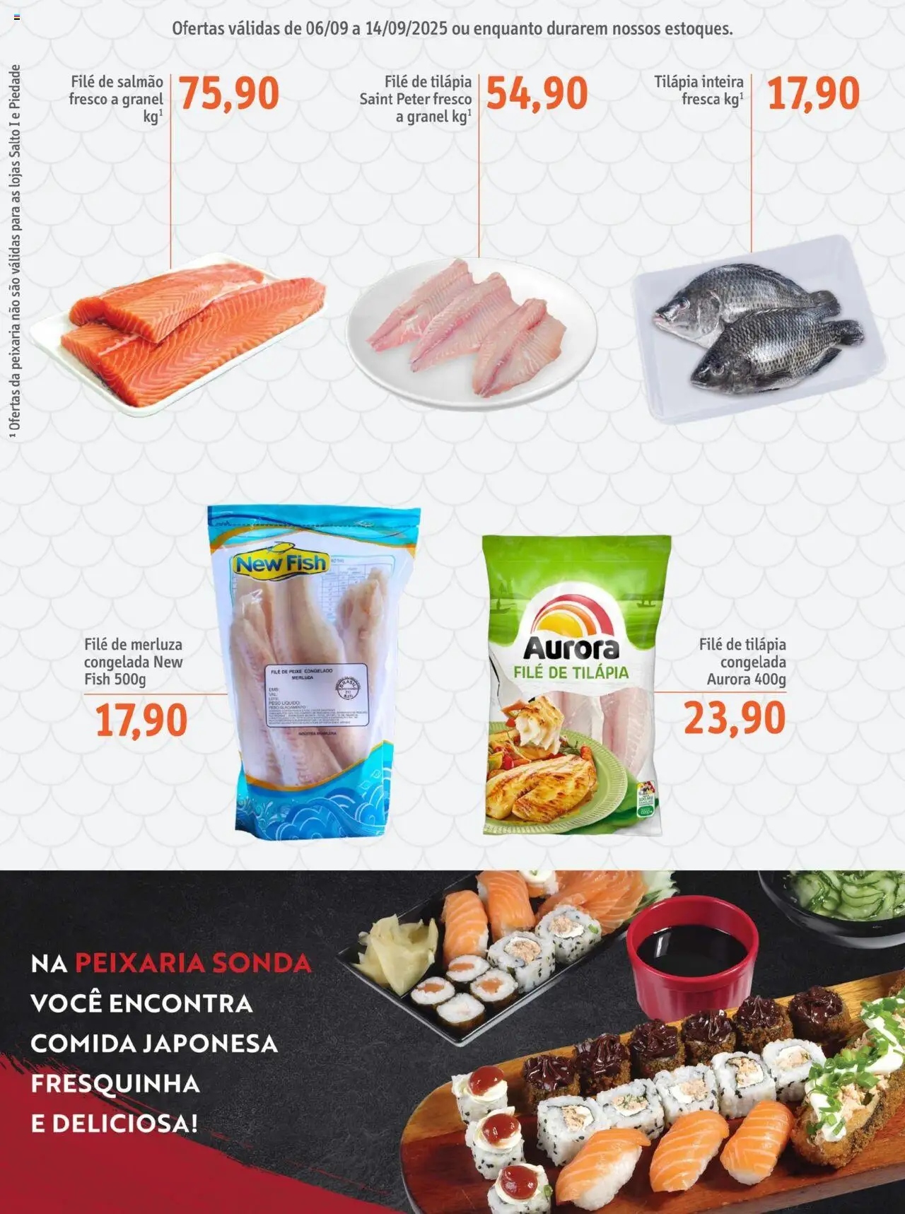 Sonda Folheto - válido de 06.09.2025 | Página: 2 | Produtos: Salmão, Tilápia, Peixe, Filé de tilápia