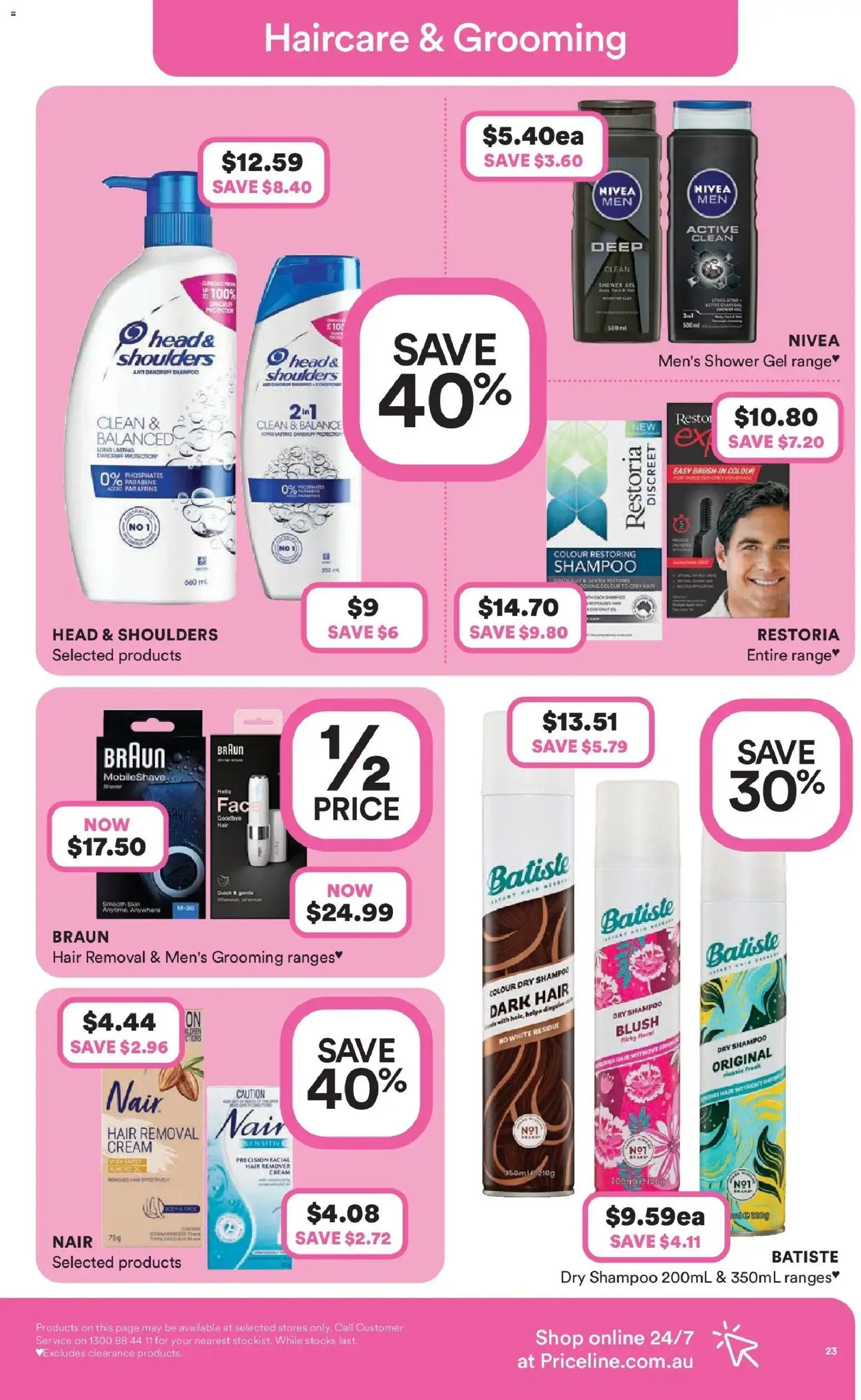 Priceline Pharmacy catalogue - valid from 25.12.2025 | Page: 23 | Products: Shower, Blush, Shampoo, Hair removal