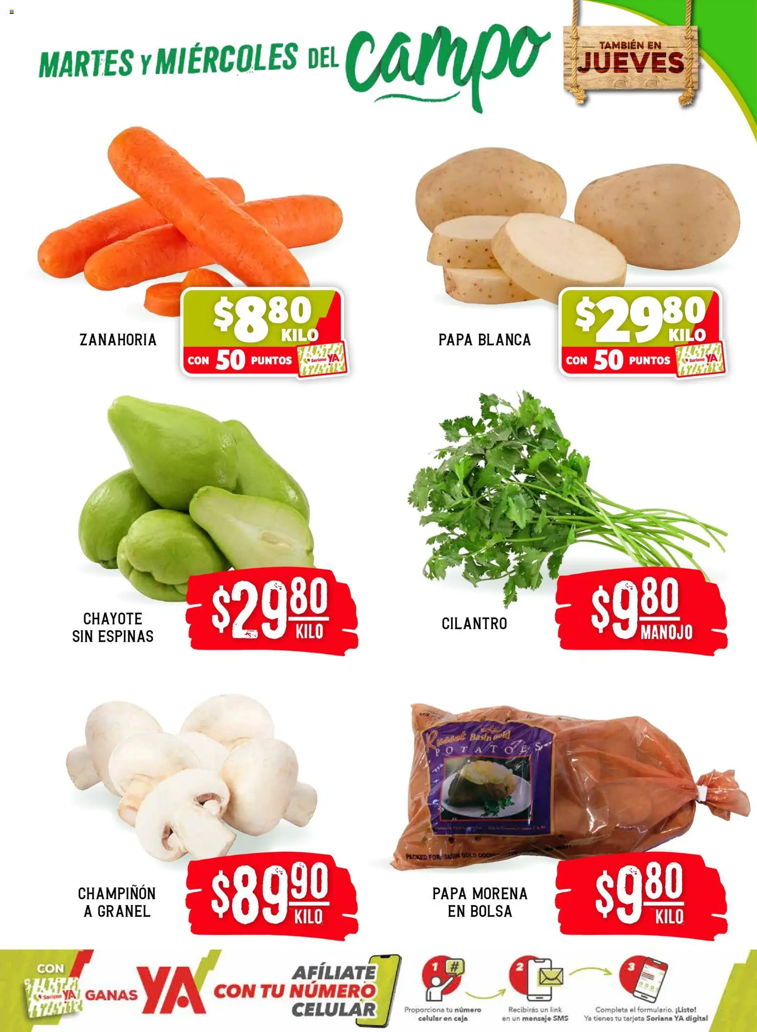 Nuevas ofertas de Soriana válidas en toda la República Mexicana desde el 24.03.2026. ¡Encuentra las mejores ofertas en Soriana Martes y Miércoles del Campo Híper: Chih, Delicias, Dur y Coah (excepto Saltillo)! | Página: 3 | Productos: Papa, Bolsa, Caja, Zanahoria